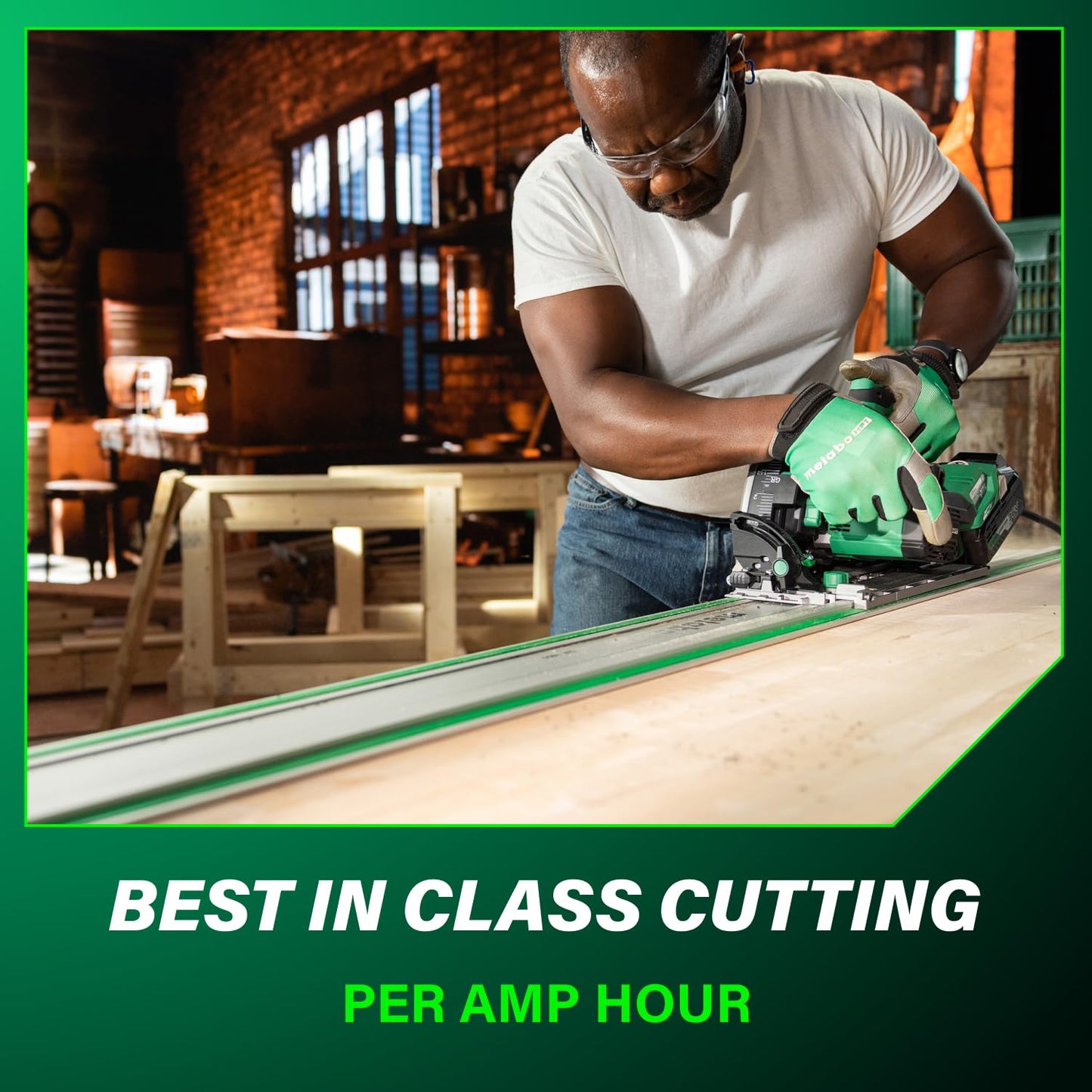 Metabo HPT 36V MultiVolt 6-1/2" Cordless Track Saw Kit, Adjustable Bevel -1 to 46°, Over 2-1/2" Cutting Depth, Lightweight Design, Includes 4.0Ah Metabo Battery and Rapid Charger, C3606DPA
