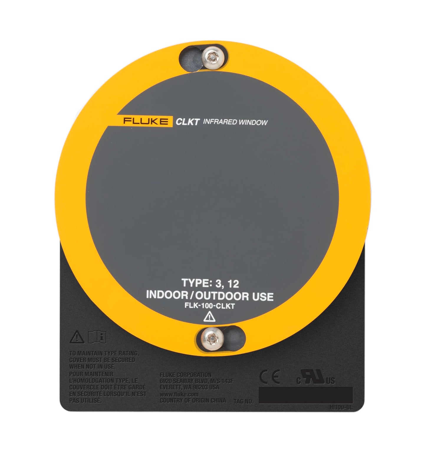 Fluke 100-CLKT C-Range IR Window with Kwik Twist, 4" Diameter, 0.16" Thick, For Outdoor and Indoor Applications