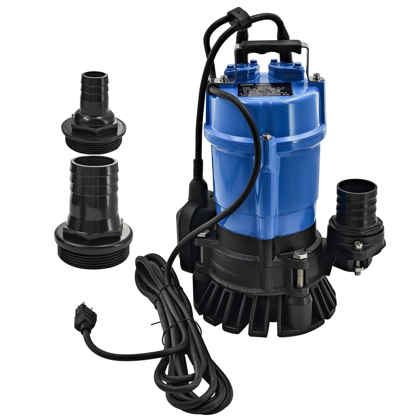 1/2 HP 115V HS2.4S HSZ2.4S Auto Float Switch Submersible Wastewater Pump replacement for HSZ2.4S-62 Submersible Trash Pump 53 GPM / 3180 GPH 60Hz 2" Straight Male NPT for Pond Sand Solids Dewatering