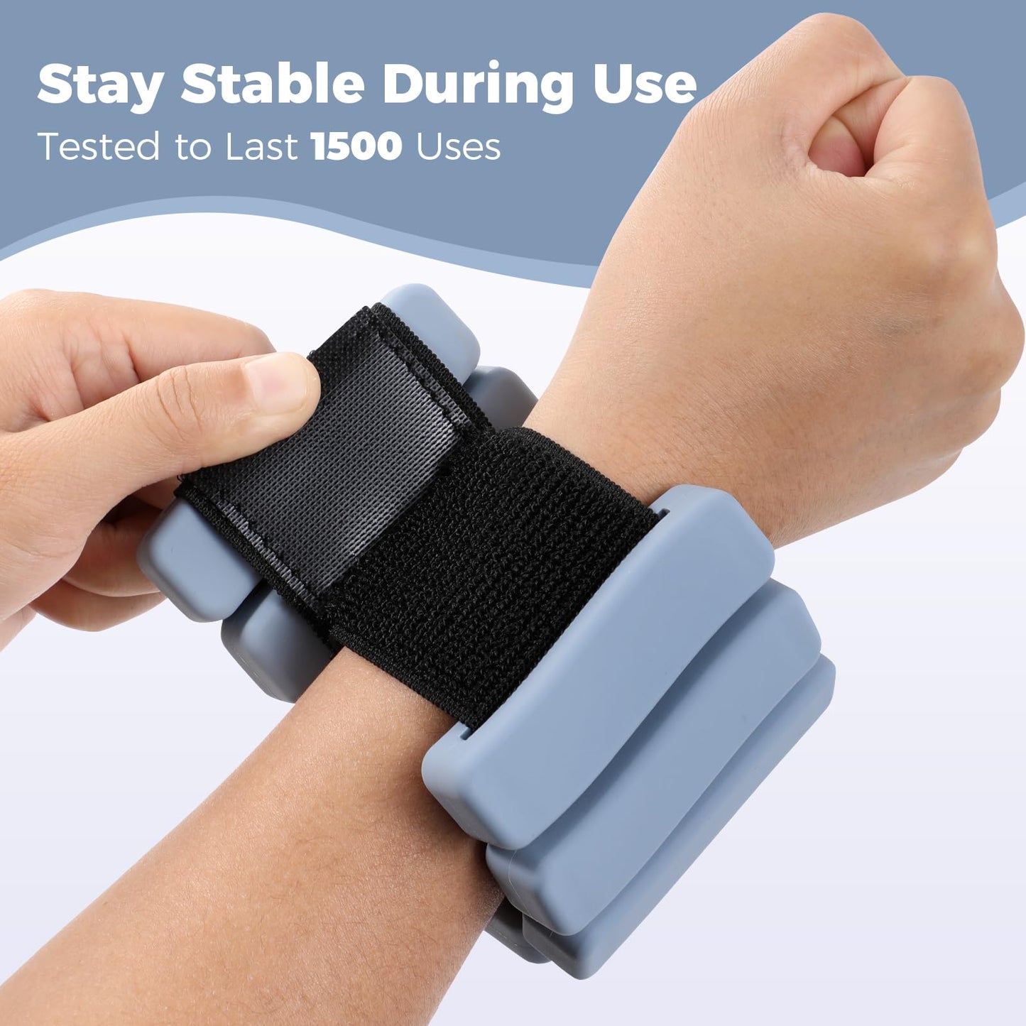 Sportneer Wrist & Ankle Weights for Women & Men Set of 2 (1LB/2LB Each) - Soft Silicone Arm & Leg Weights for Pilates, Yoga, Walking, Barre, Home Workout, Water Aerobics(Misty Blue, 2 LB x 2)