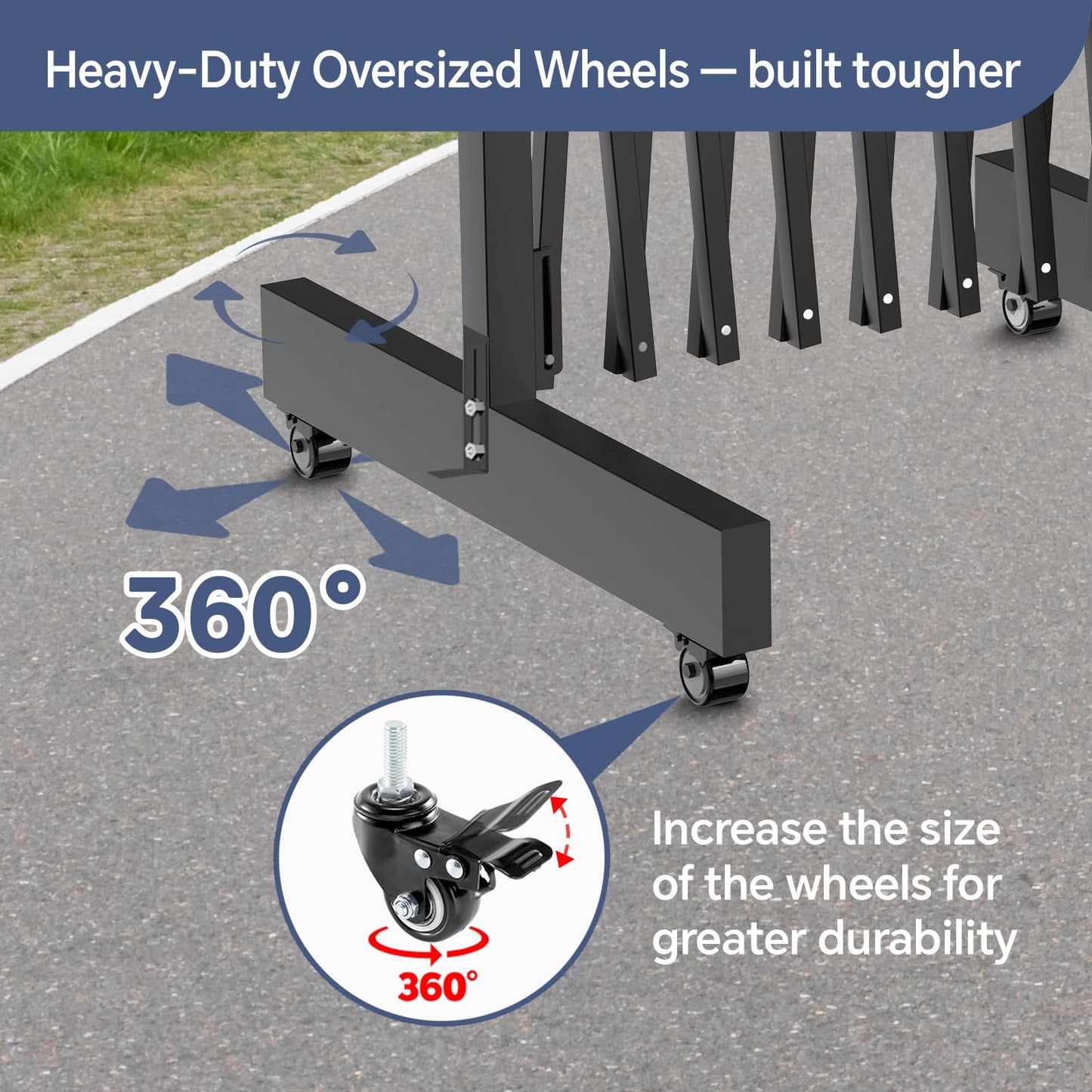 23FT Industrial Expandable Barricade, Folding Security Gate with Wheels, Retractable Driveway Gate, Adjustable Traffic Fence for Construction Site, Traffic Control, Cordon, Elevator, Garage
