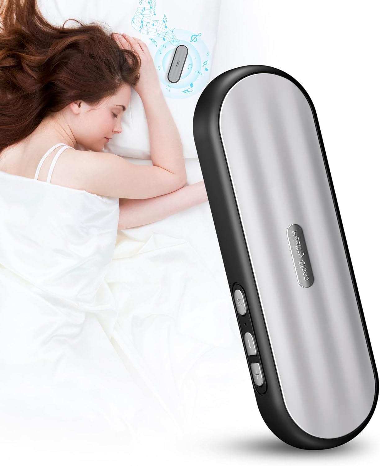 20-Hour Under Pillow Bluetooth Speaker for Sleep: Private Bone Conduction Portable Speaker with White Noise - Battery