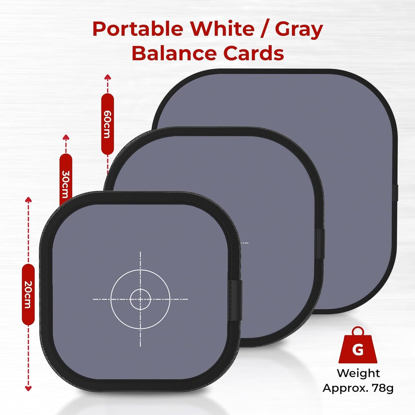 Reflex Camera 30cm 18% Foldable Grey Card White Balance & Exposure Reference Portable Color Calibration Tool