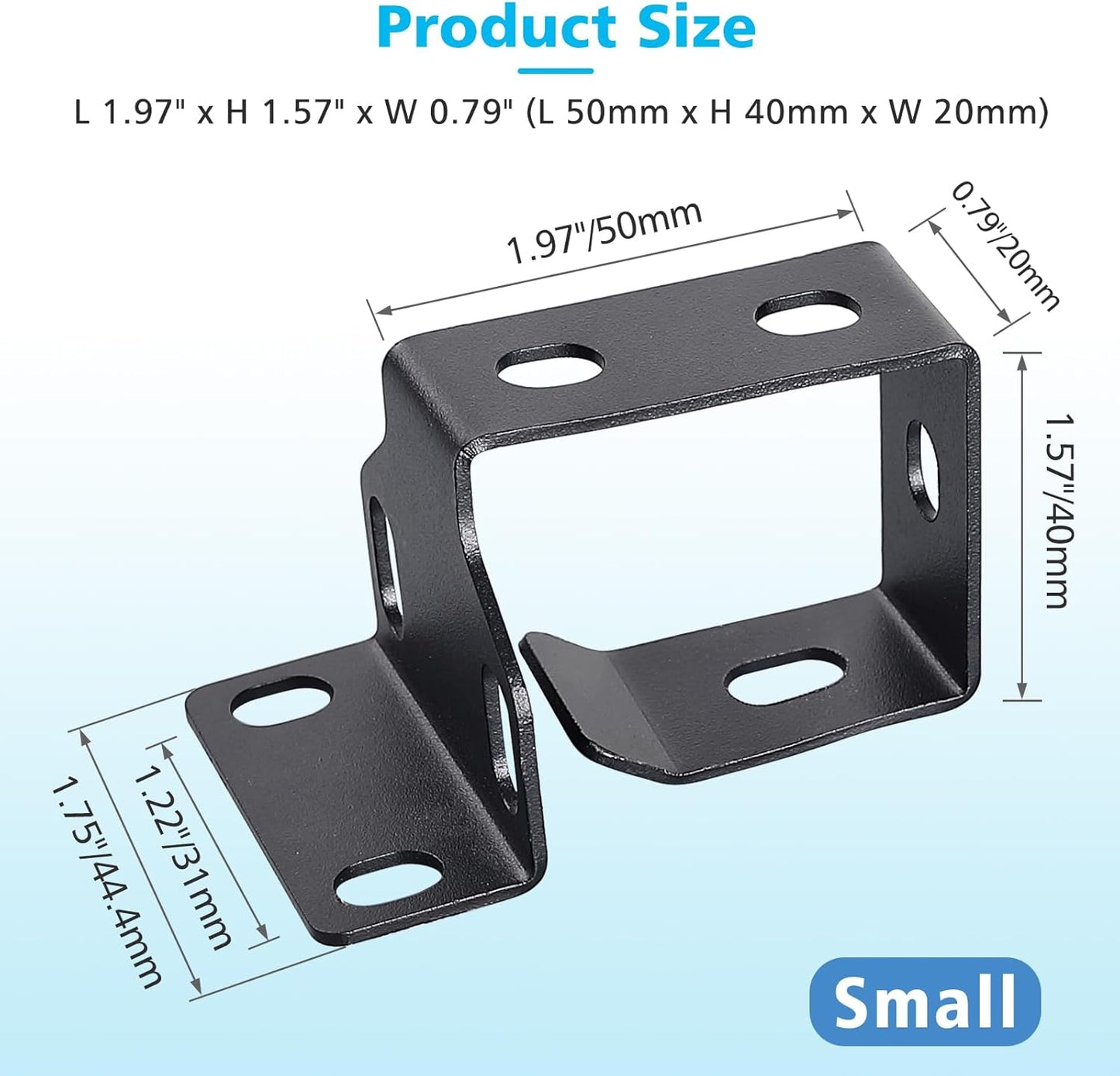 WikrOck 8 Pack Set Metallic Cable Manager D-Ring Hooks For Network Server Rack Cabinet, Cable Wire Management Bracket