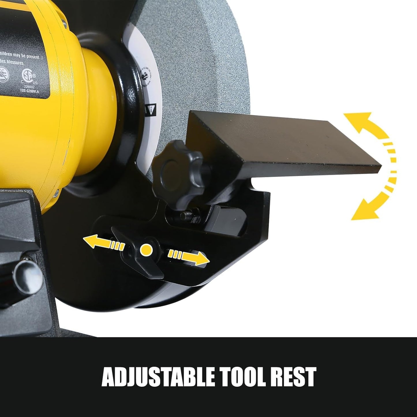 Digital Display 8 Inch Variable Speed Bench Grinder, 3/4HP 5.0 Amp Power Bench Grinder with Work Light, Adjustable Tool Rest and Cast Iron Base for Knife, Chisel