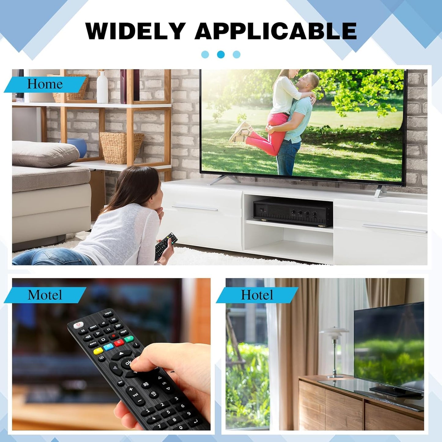 Saysurey 10 Pack 3D TV Remote Universal Replacement Compatible with All Smart TV LED LCD HDTV Series for Motel Hotel