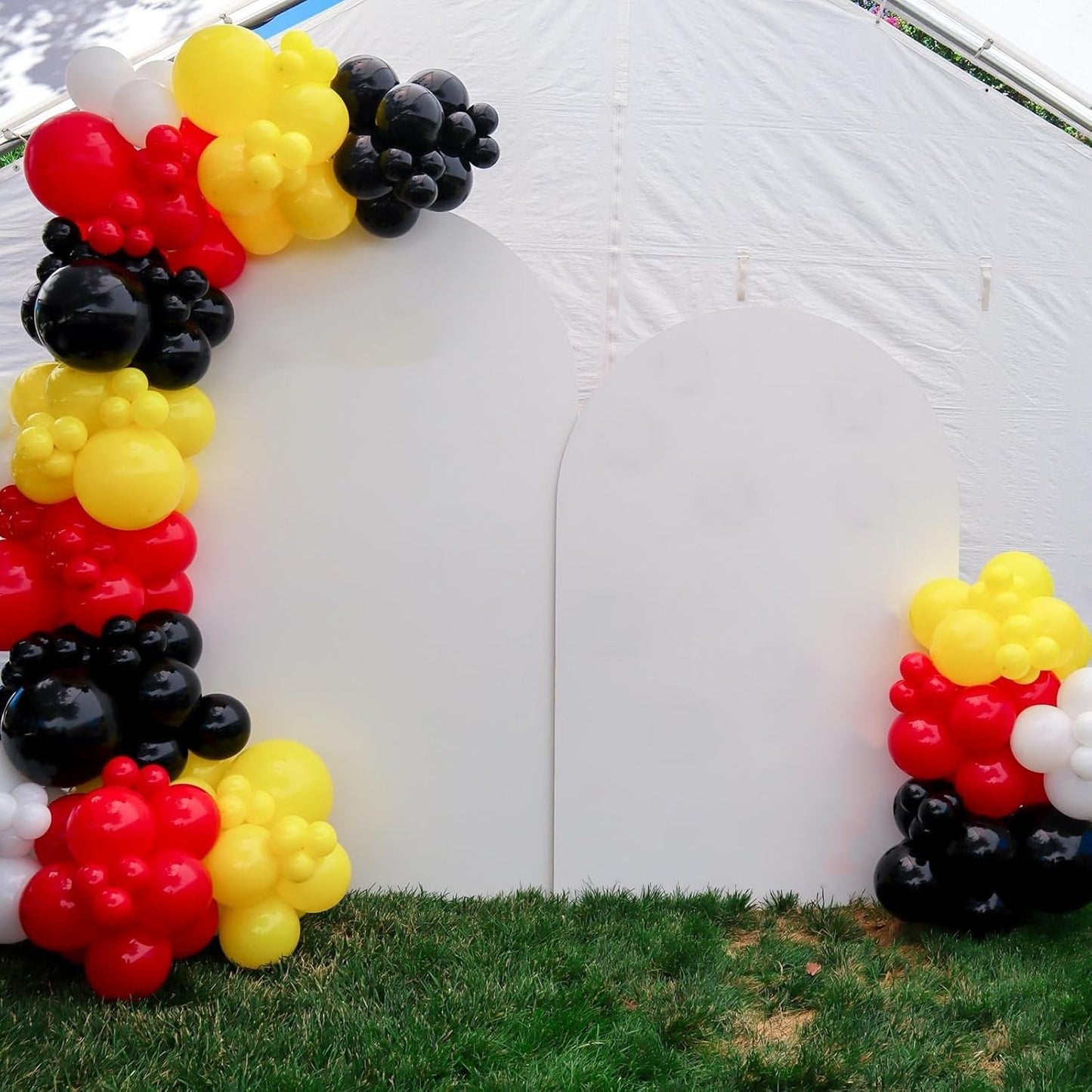Skiennix 12-Inch Polka Dot Latex Balloons - 60pcs Red, Yellow & Black for Birthday & Baby Shower Decor
