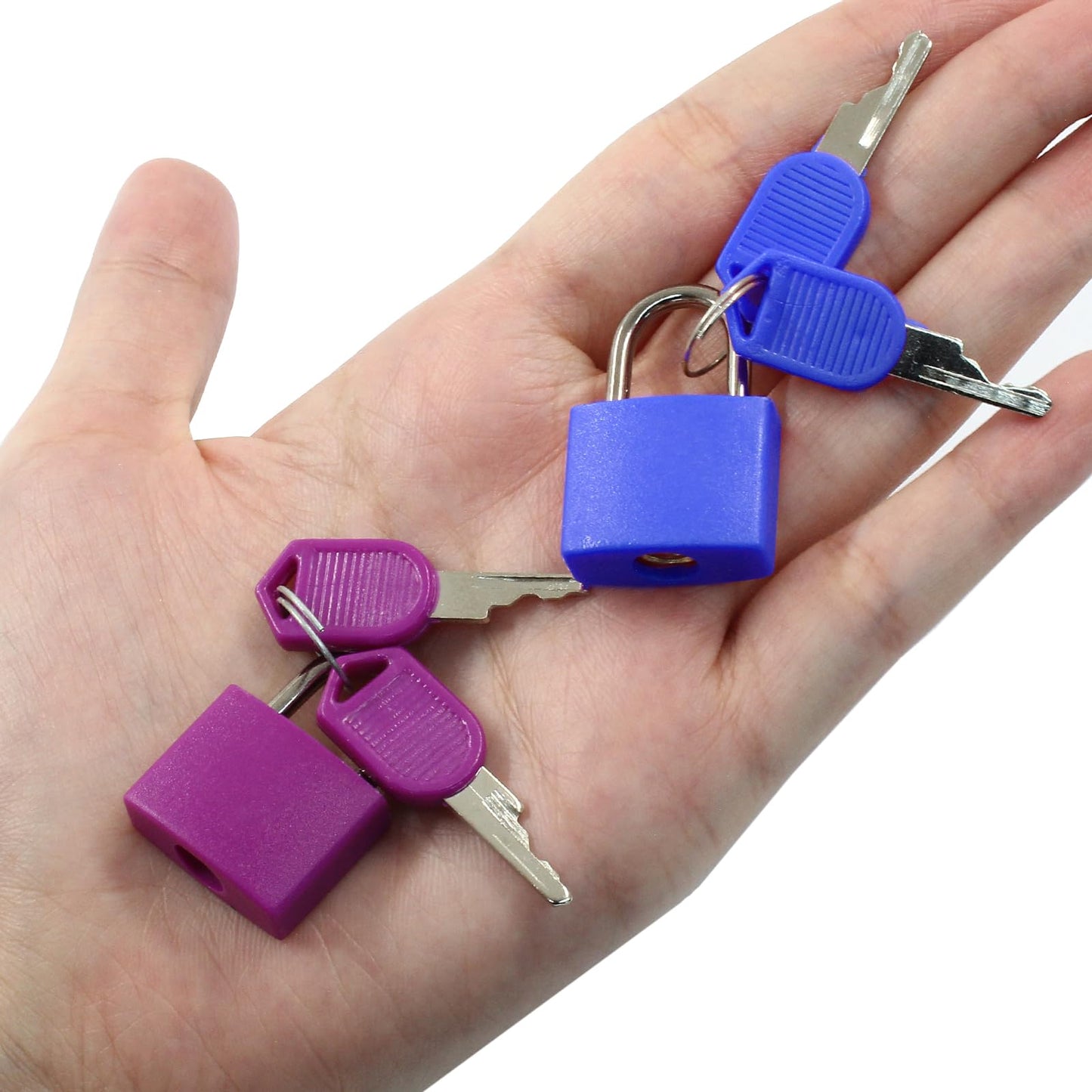 Bonsicoky 6 Pack Suitcase Locks with Keys - Multicolor Metal Luggage Padlocks - Mini Keyed Padlocks for Suitcase, Backpack, Boxes, Travel Bags, Locker