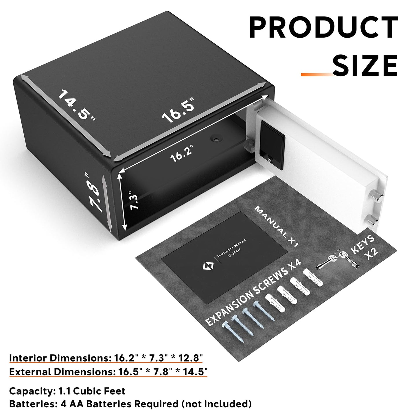 Z ZLJUAN Hotel Safe 1.1 Cubic Feet Home Safe Personal Document Steel Security Safe with Hotel-Style Biometric Lock/Digital Electronic Lock/Key Lock (White)