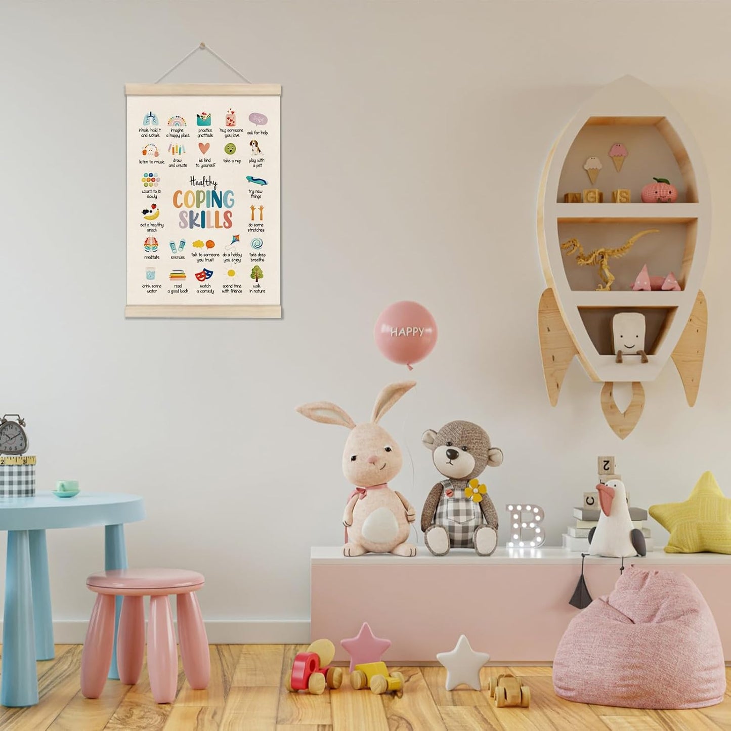 Regine Switzerland Mental Health Poster Frame - 16x12 Inch Coping Skills Decor for Therapy & Counseling