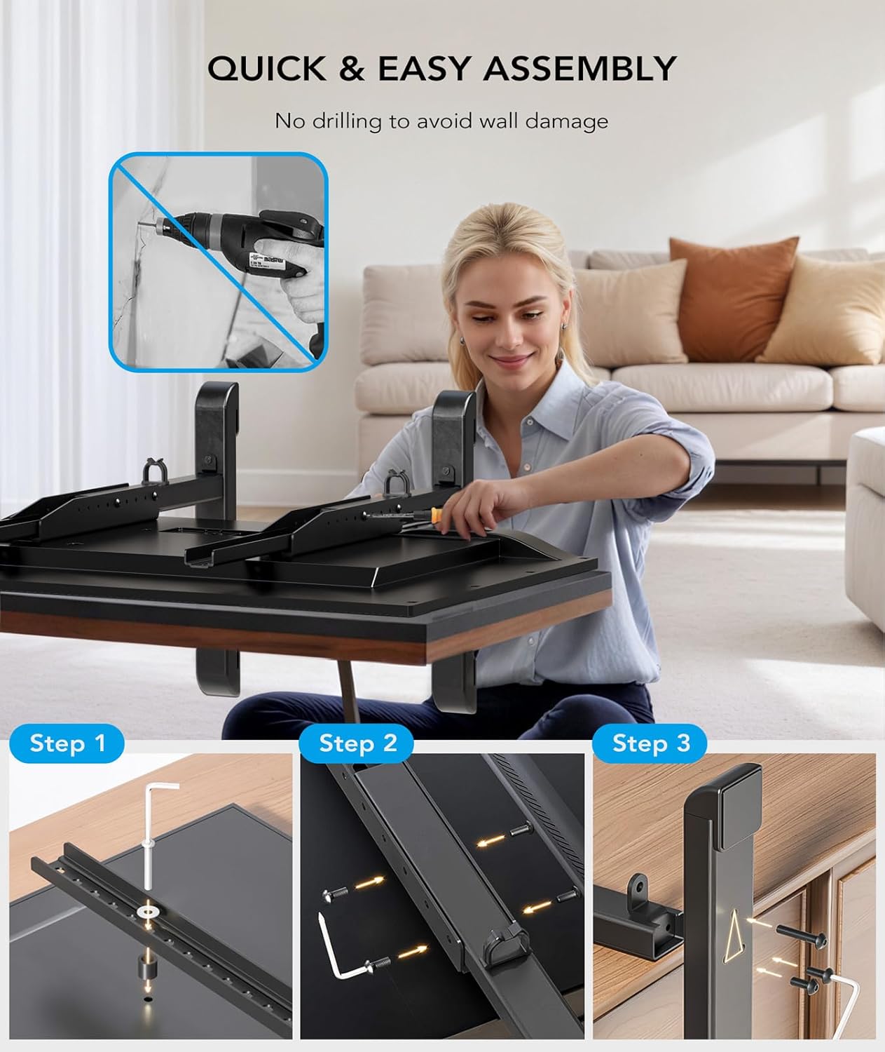 AX WABER 24 80 Inch 7 150lbs, 800x500mm, AX10TB02 Universal TV Stand, Table Top TV Stand Base Wobble-Free Replacement