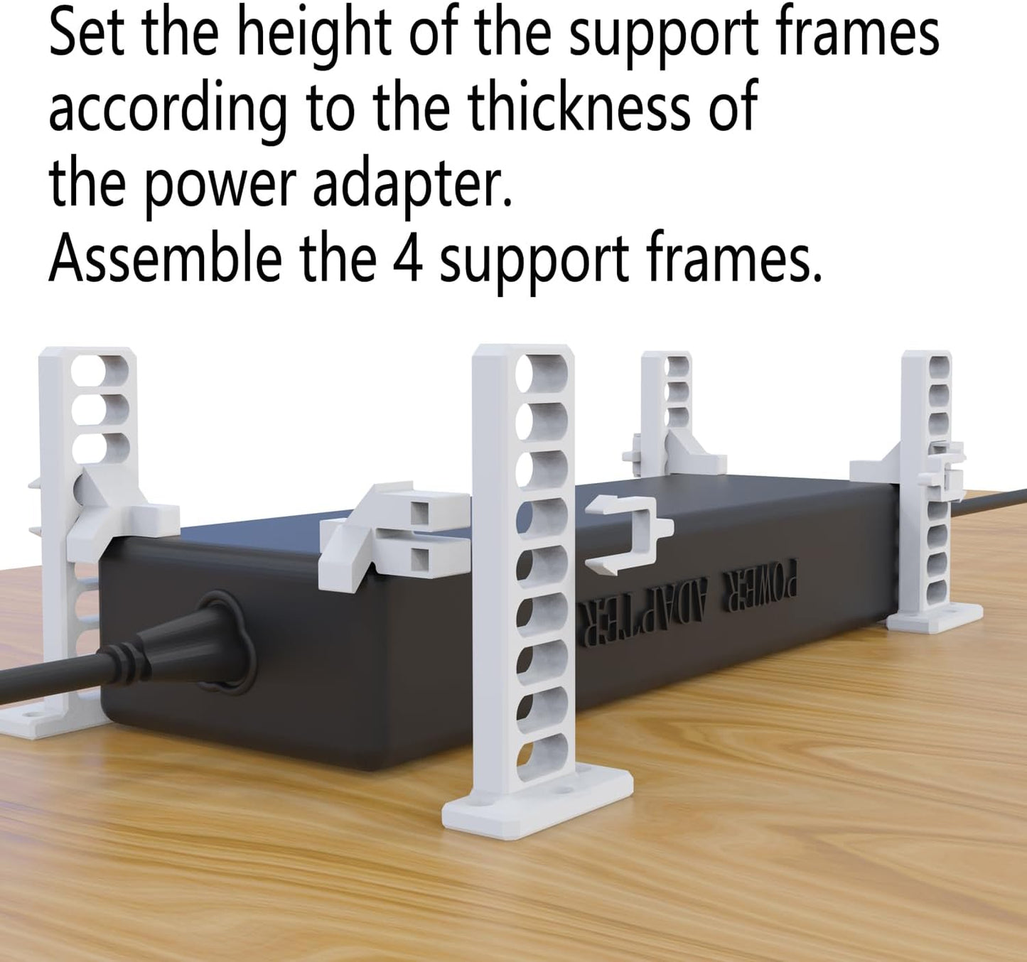 LekWinGi Universal Under Desk Mount for Power Brick Holder Docking Station Mount Power Strip (White)