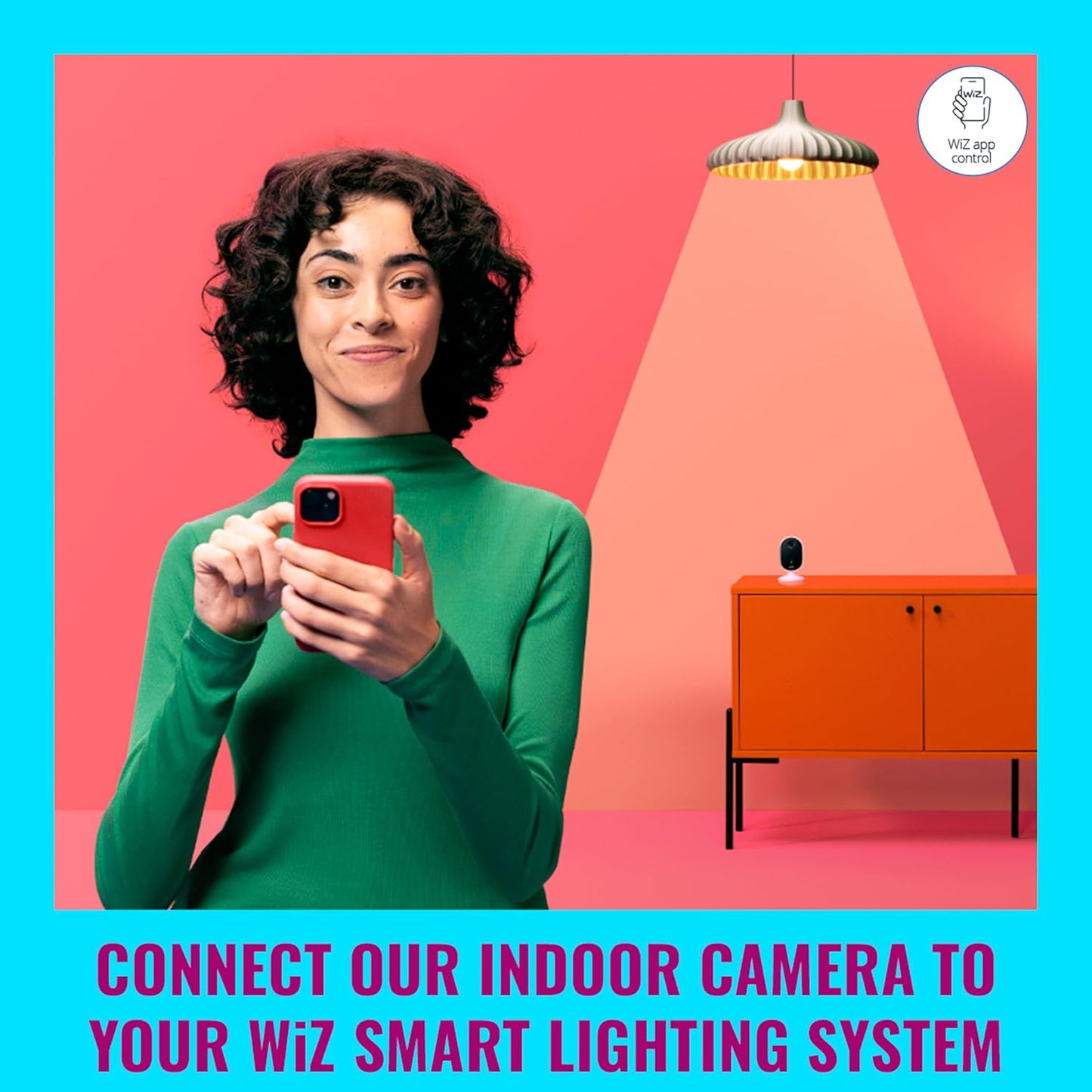 WiZ Connected 1080p 60W A19 Bulb Pack 3 WiZ Home Monitoring Starter Kit Includes Indoor Security Camera, HD Video