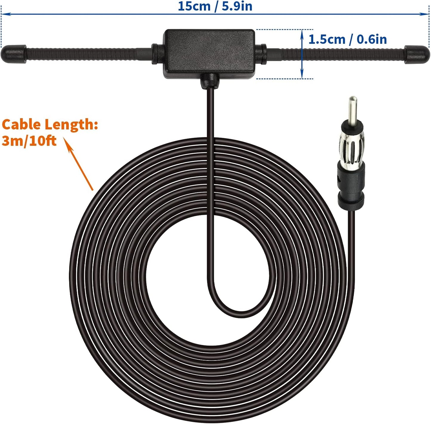 BINGFU Tuner,10 Universal Car Stereo AM FM Dipole Antenna,Hidden Adhesive Mount AM FM Radio Antenna for Vehicle Car