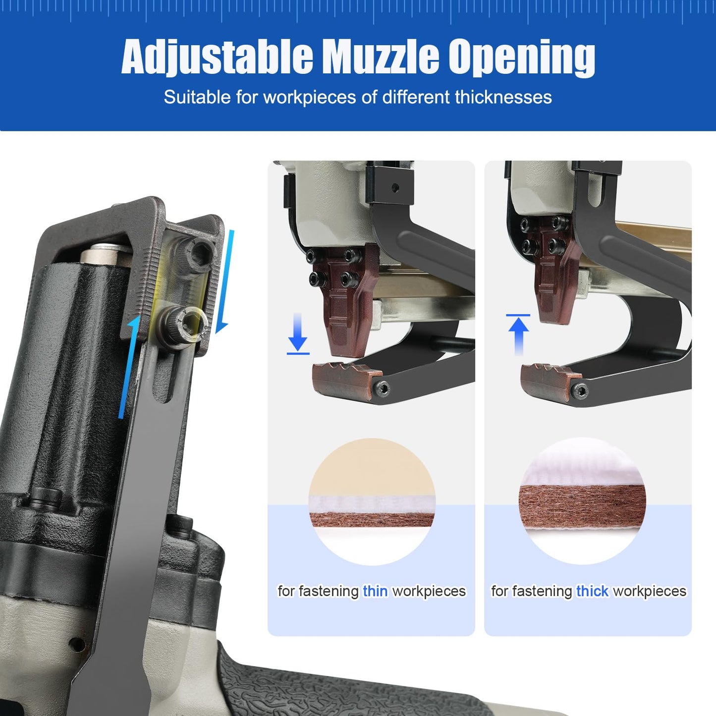Woodpecker P88A Pneumatic Stapling Plier 20 Gauge 1/2" (13.2 mm) Crown Mattress Stapler Fits 9/16" to 7/8" (15 to 22mm) Length Staples for Bedding and Spring Furniture