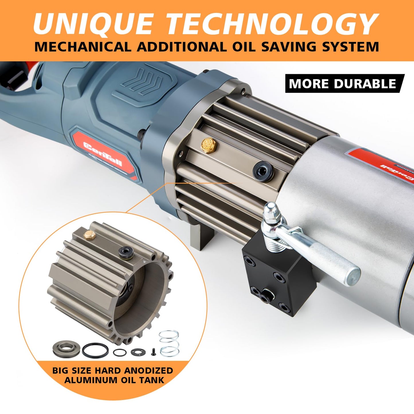 CENTALL 5/8 Inch Electric Rebar Bender 1100 W Hydraulic Rebar Bending Machine Max16 mm Rebar within 2-2.5 s Easy Bending Rebar Steel Bar HRB-16 (Grey + Orange)