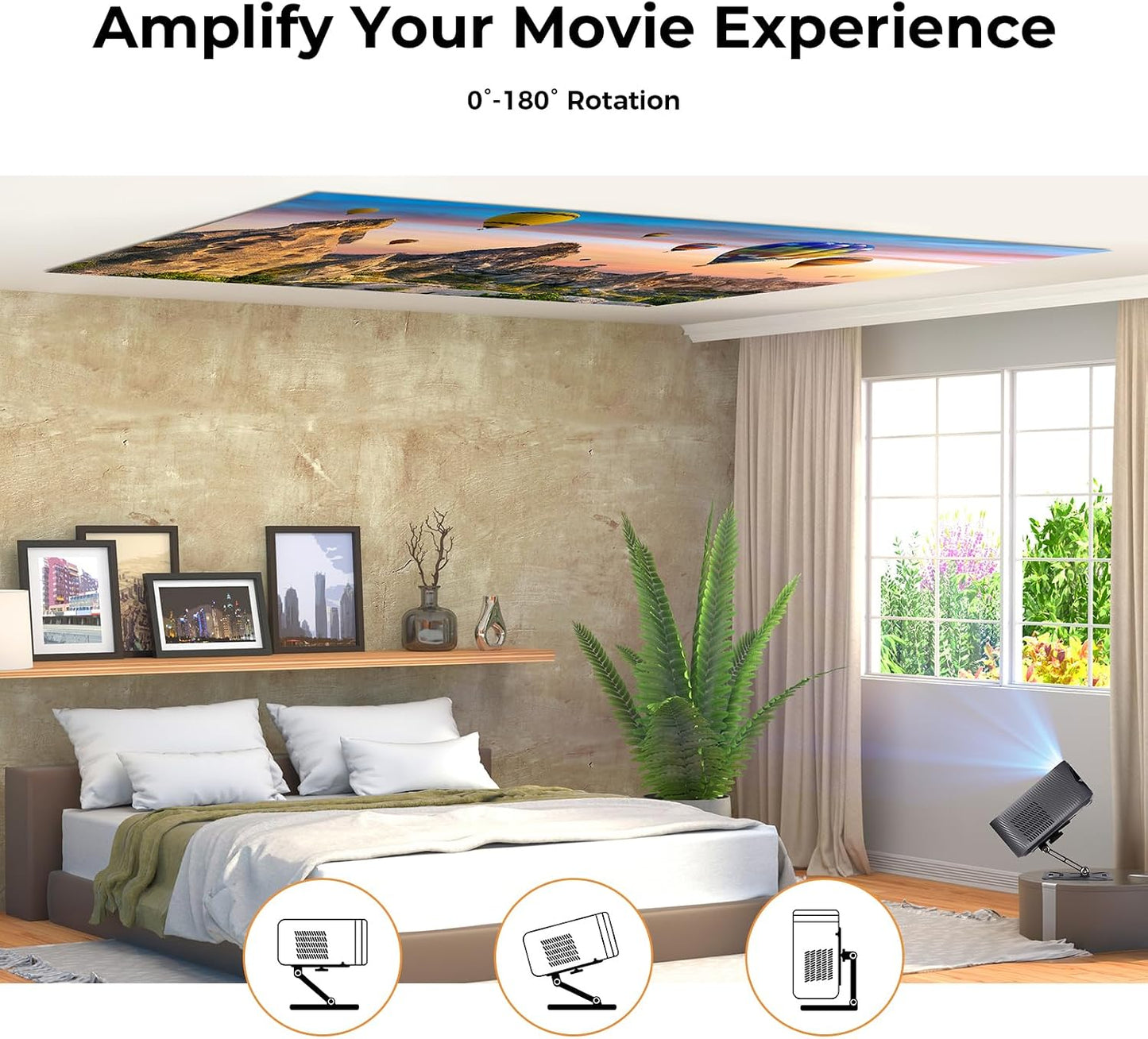 KOGATA Setup 180-Degree 295g Project Mount, Mini Projector Stand, Ultra-Compact Folding Stand Easy with Rotation,Mini