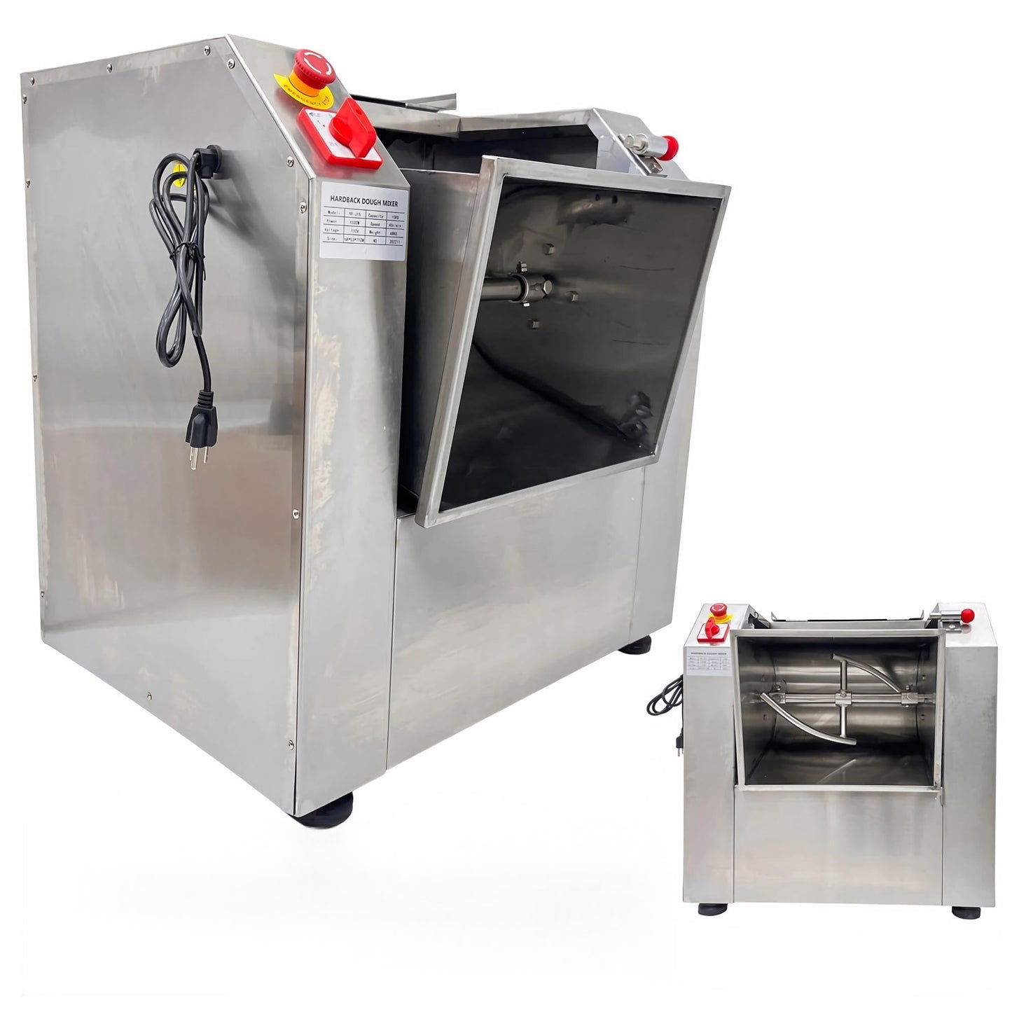 INTSUPERMAI 110V Commercial Dough Mixer Machine 15 KG Kneading Capacity Electric Food Mixer Flour Mixer1500W/2HP for Dough Mixing Kneading