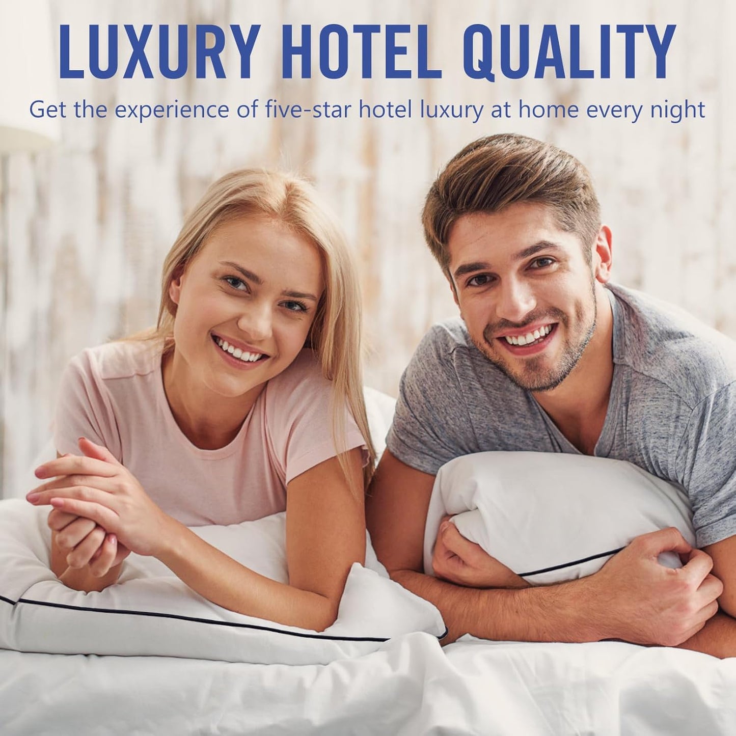 Vorouhals Hotel Collection Bed Pillows - Cooling Down Alternative for All Sleep Positions | 2 Pack Standard Size