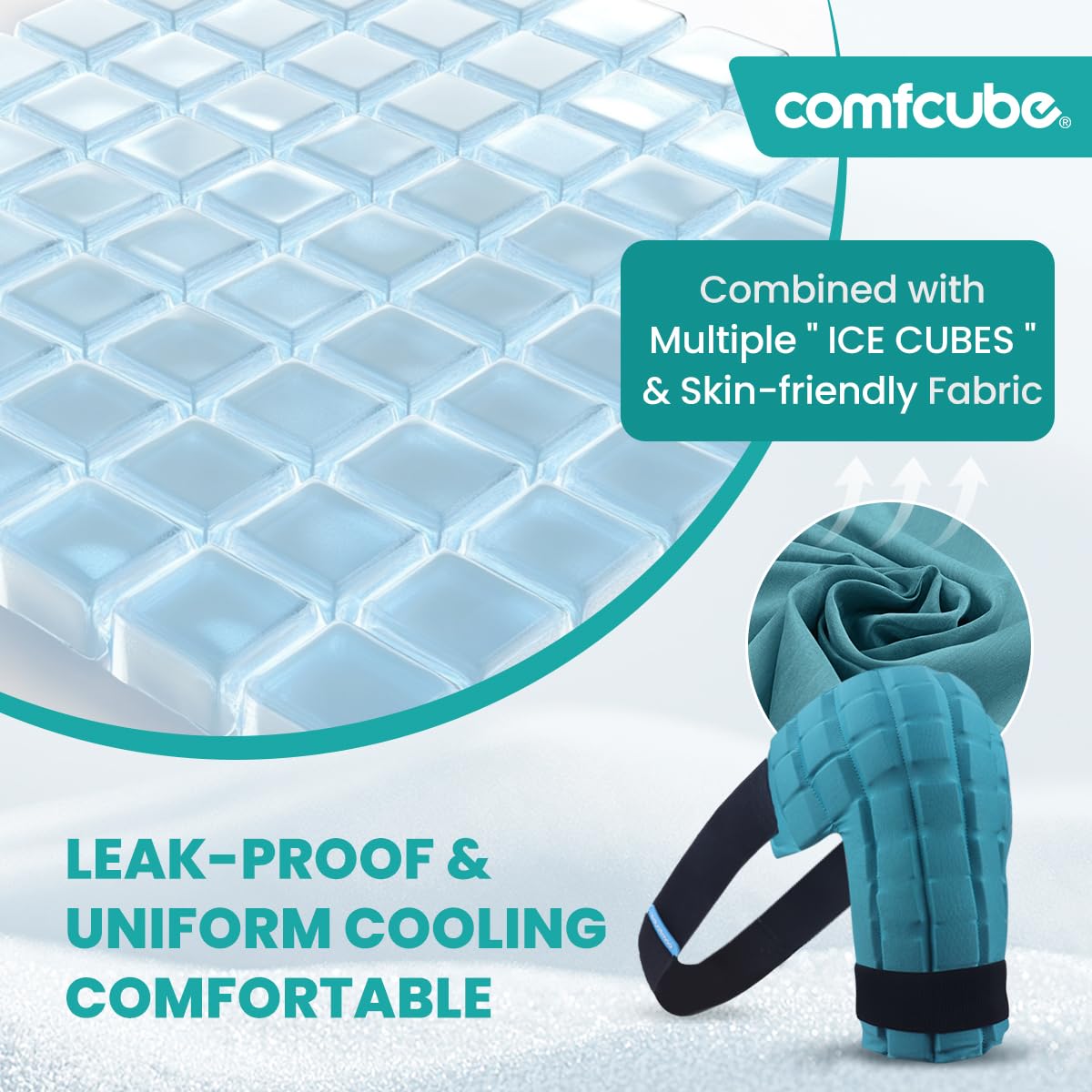 Comfcube Shoulder Ice Pack Wrap, 2 Hours Long Lasting Rotator Cuff Cold Therapy Flexible Shoulder Ice Pack for Injuries Reusable, FSA Eligible, Cold Pack for Tendinitis, Surgery, Swelling
