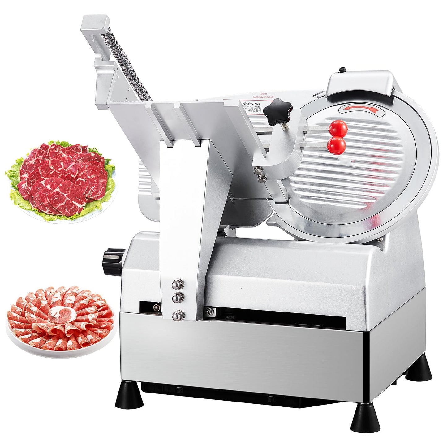 Automatic Electric Meat Slicer, 12 in Non-sticky Stainless Blade, Electric Frozen & Deli Meat Cheese Ham Food Slicer with Sharpening Stone, Adjustable Slice Thickness, for Home & Commercial Use, 850W