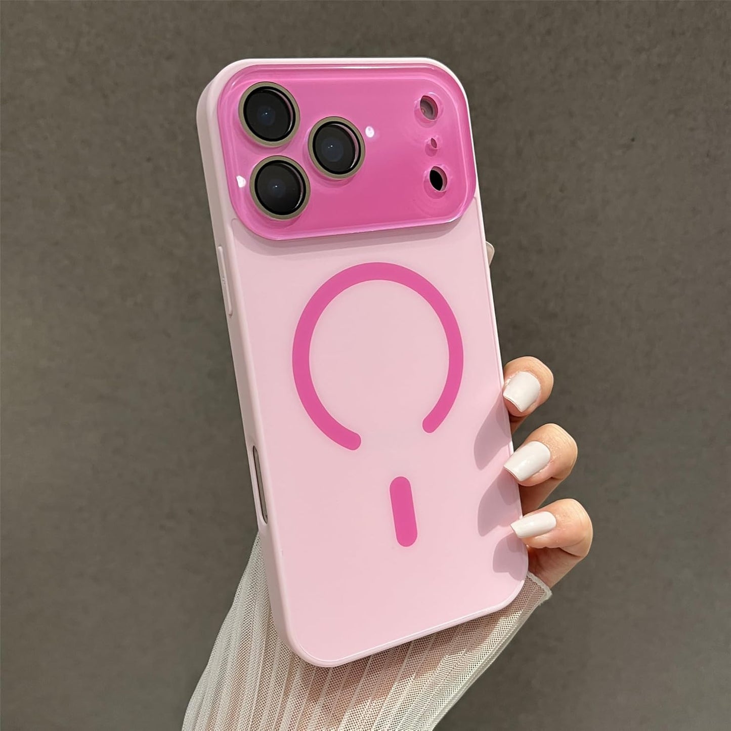 Caseative 17 Crystal Camera Lens Protection Candy Color Magnetic Case for iPhone, Compatible with MagSafe Wireless