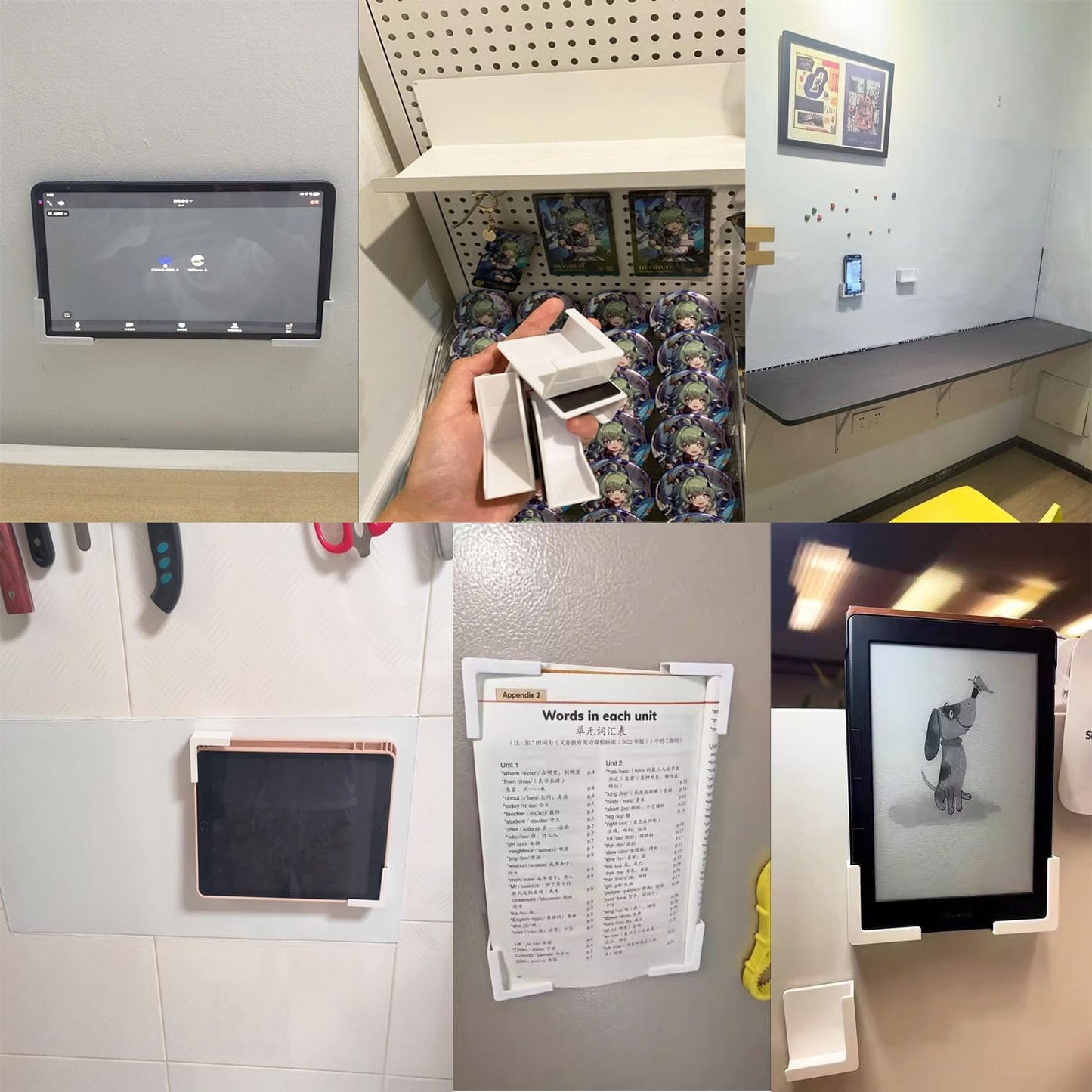 ArrErr Fridge Magnetic Phone Holder Gym Magnetic Phone Holder with Flexible Magnets Adhesive Backing Tablet Holder