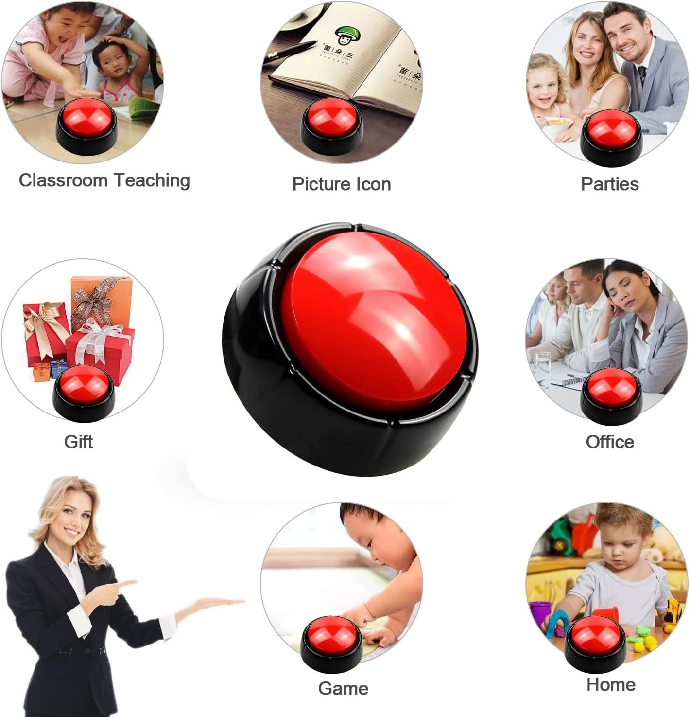 MOYEIKH 30 Communication Recordable Button Voice Recording Button Seconds Recording Talking Button Easy Buttons