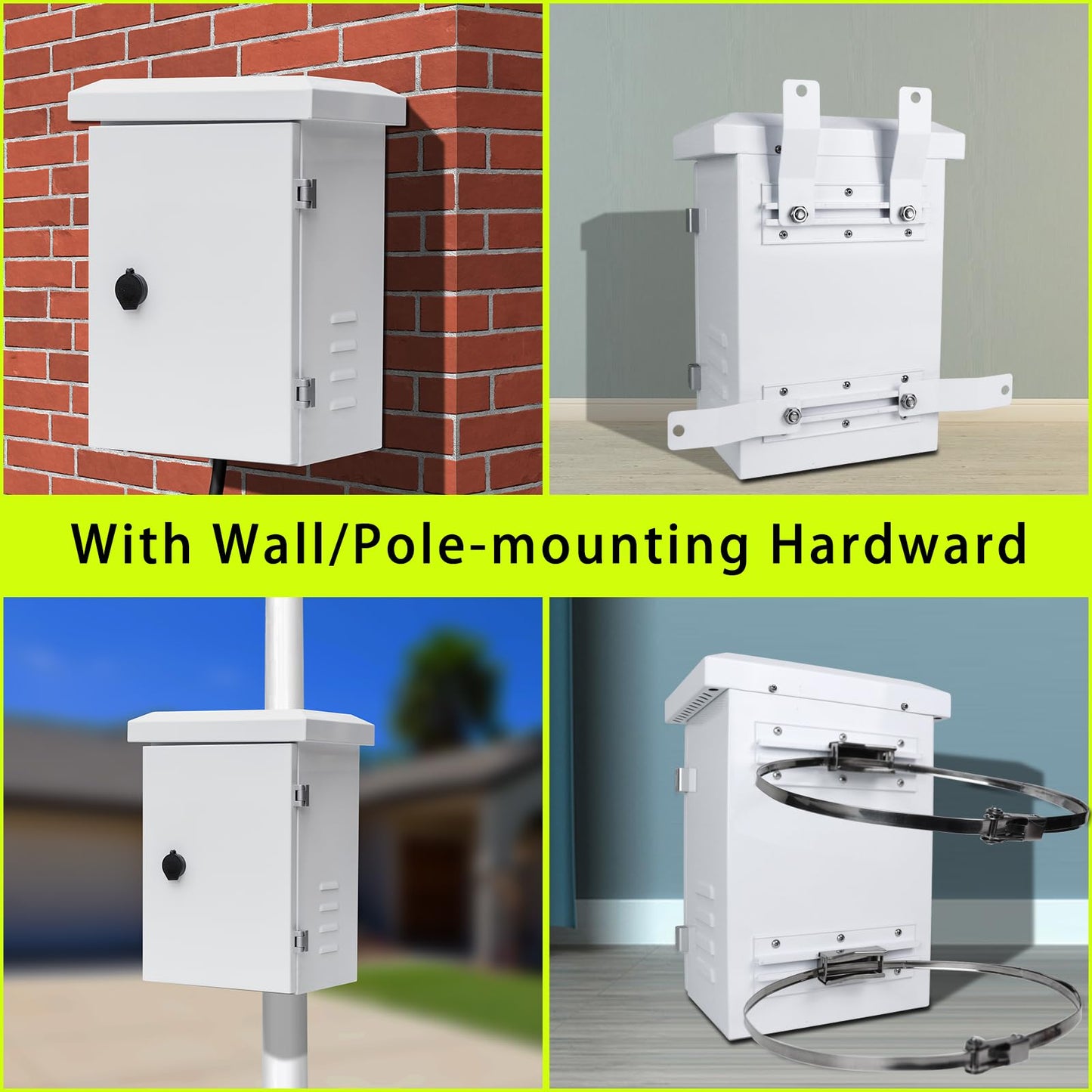 Waterproof Outdoor Electrical Junction Enclosure Nema Box with Fan & Thermostat Vented with Wall/Pole Mounting Hardware (11.8X15.7X7.9)