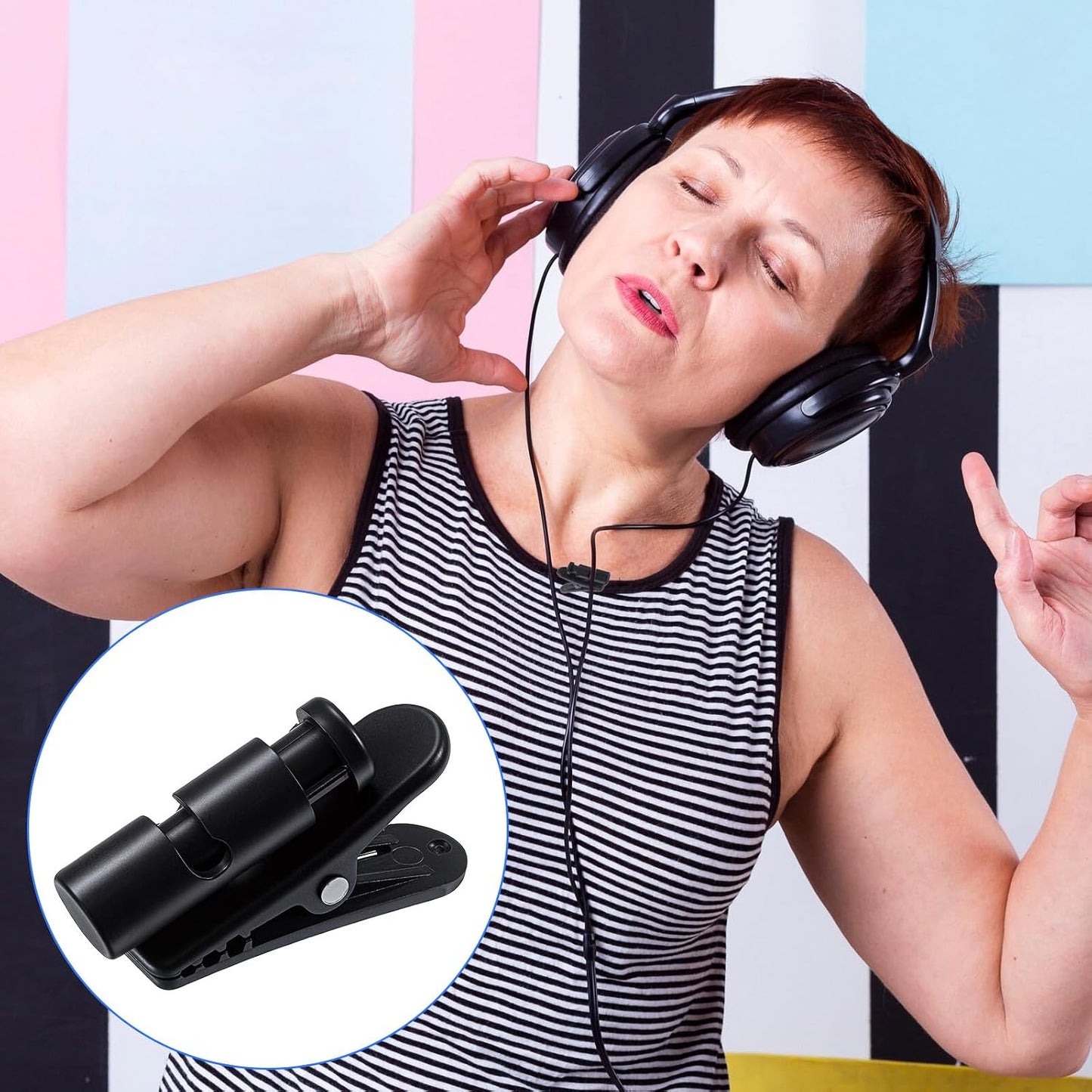Matwsec 6 2 Headset 0.5-3mm 2-4mm Headset Pcs Headphone Wire Clips, Size Black Cable Clips, Headphone Cord Clips, Small