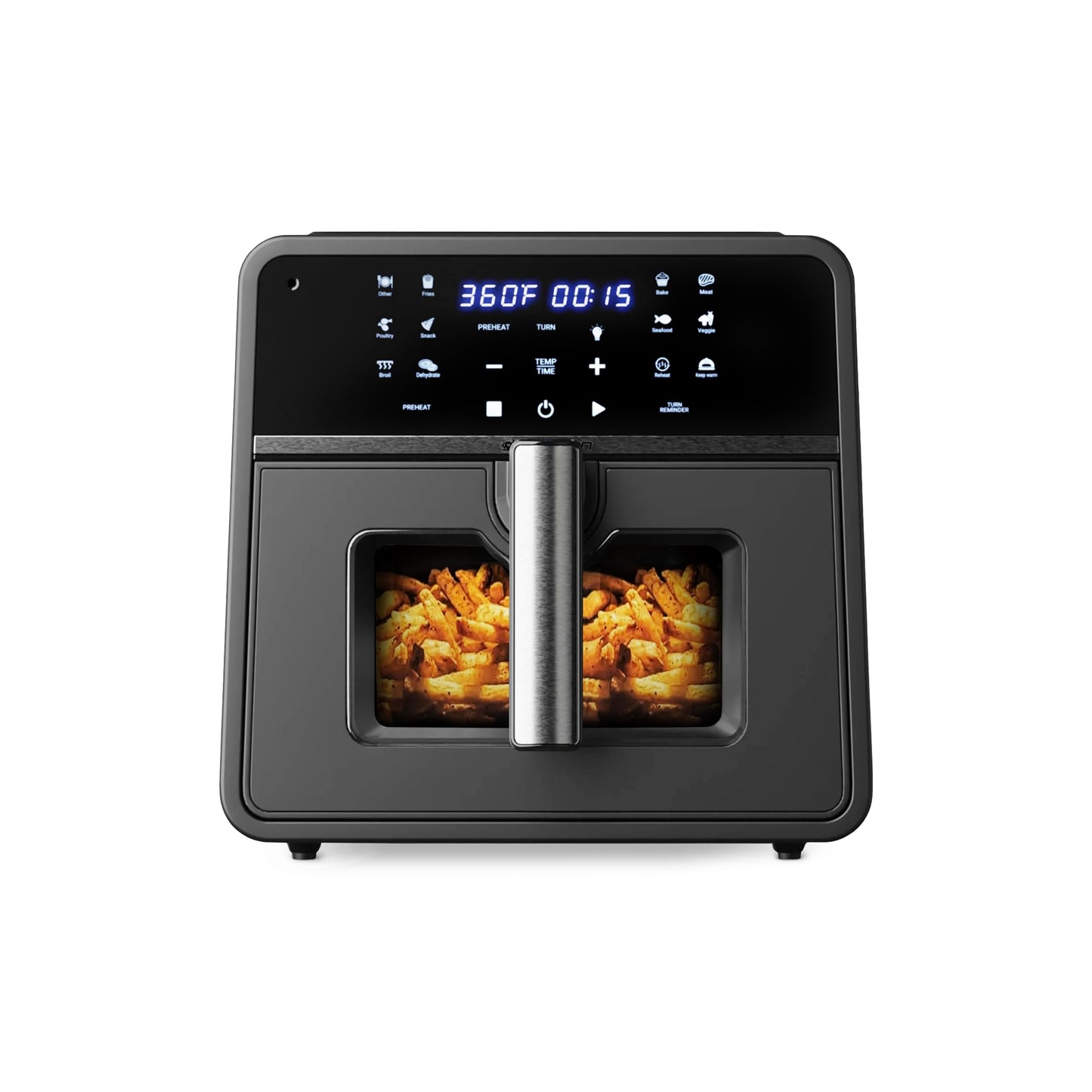 Emerson SmartVoice 10QT 6-in-1 Air Fryer, 1000+ Voice Control Commands, 100+ Recognized Food, No APP, No WIFI, No Setup, Nonstick Basket, Air Fry, Bake, Reheat, Dehydrate, 1700W