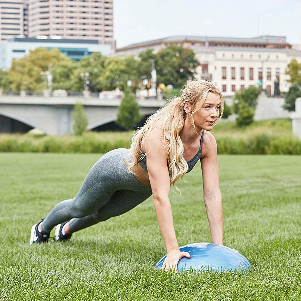 Bosu Balance Ball, Home Gym 20 Inch Full Body Strength Trainer Equipment, Blue