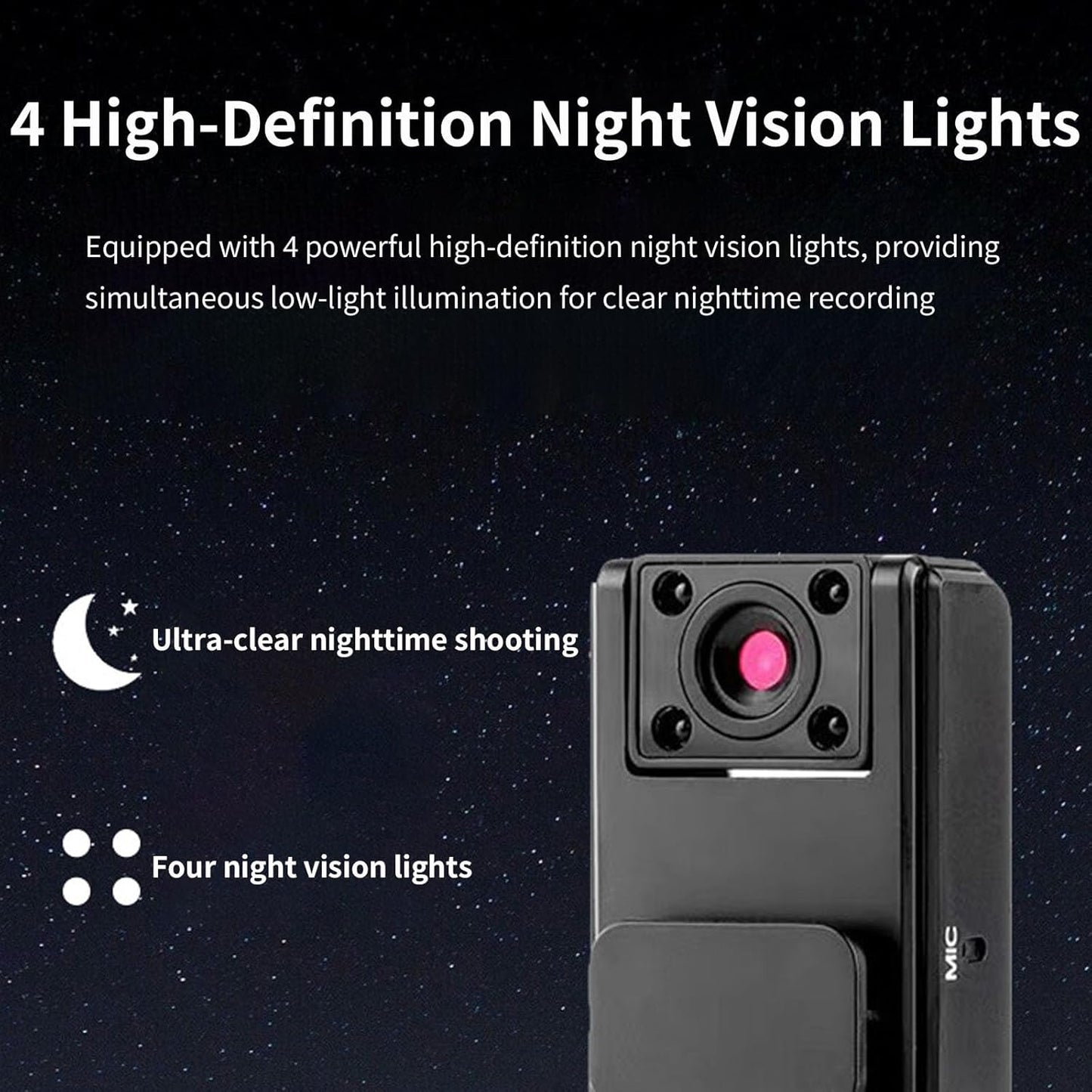 Generic 2-in-1 1080P 180 (1PCS) Ultra HD Sports Video & Audio Recorder, Clip-On Wide Angle Action Cam, Wearable Body