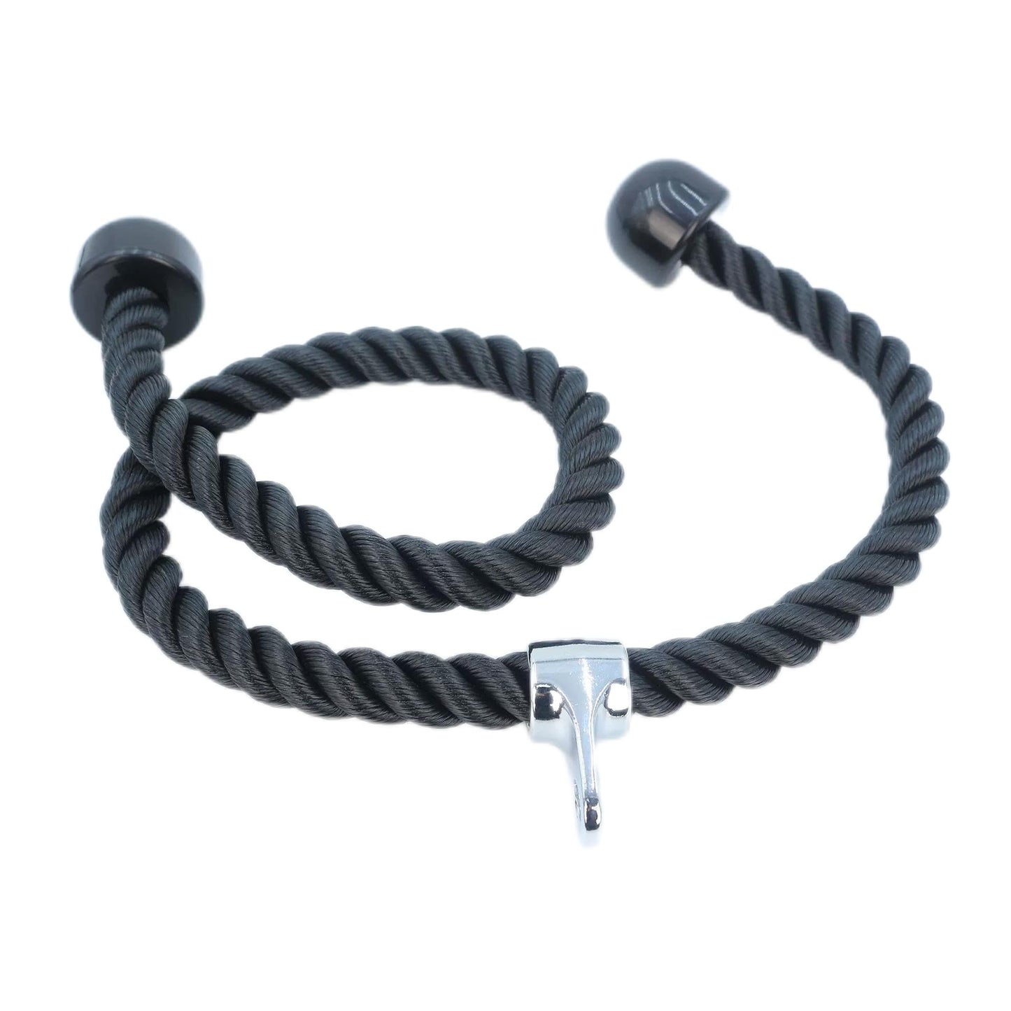 55 Inches Double Length Tricep Pull Down Rope - Heavy Duty Rope Attachment for Cable Machine, 360° Swivel Connector, Long Tricep Rope for Gym Home Commercial Workouts (4 Feet 7 Inch)