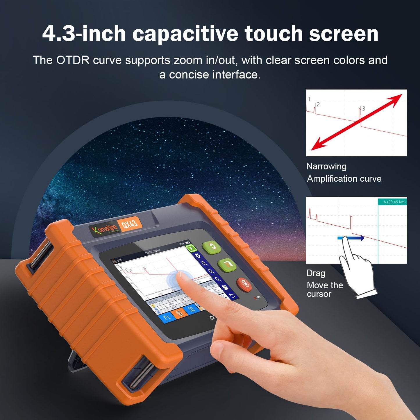 KomShine FX39 Core Alignment Six Motors Fast Splice 6S WithSpare Electrodes, Power Meter+SM 1310/1550nm 26/24dB OTDR Cable Tester Built in OPM OLS VFL RJ45