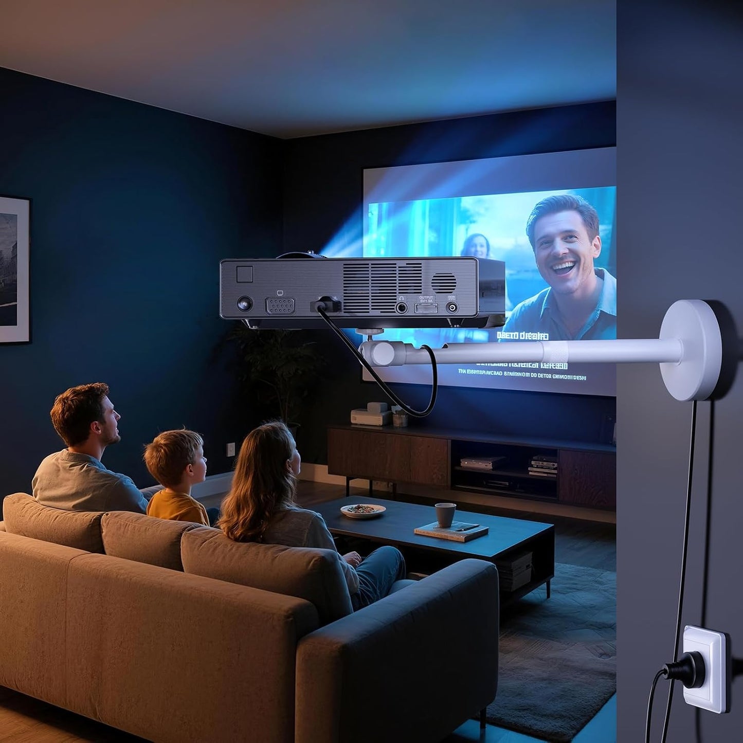 DAWASAPAT -Inch Projector Mount for Ceiling/Wall - Screw Adjustable Tilt&Swivel Hanging Wall Mount Hanger Rack