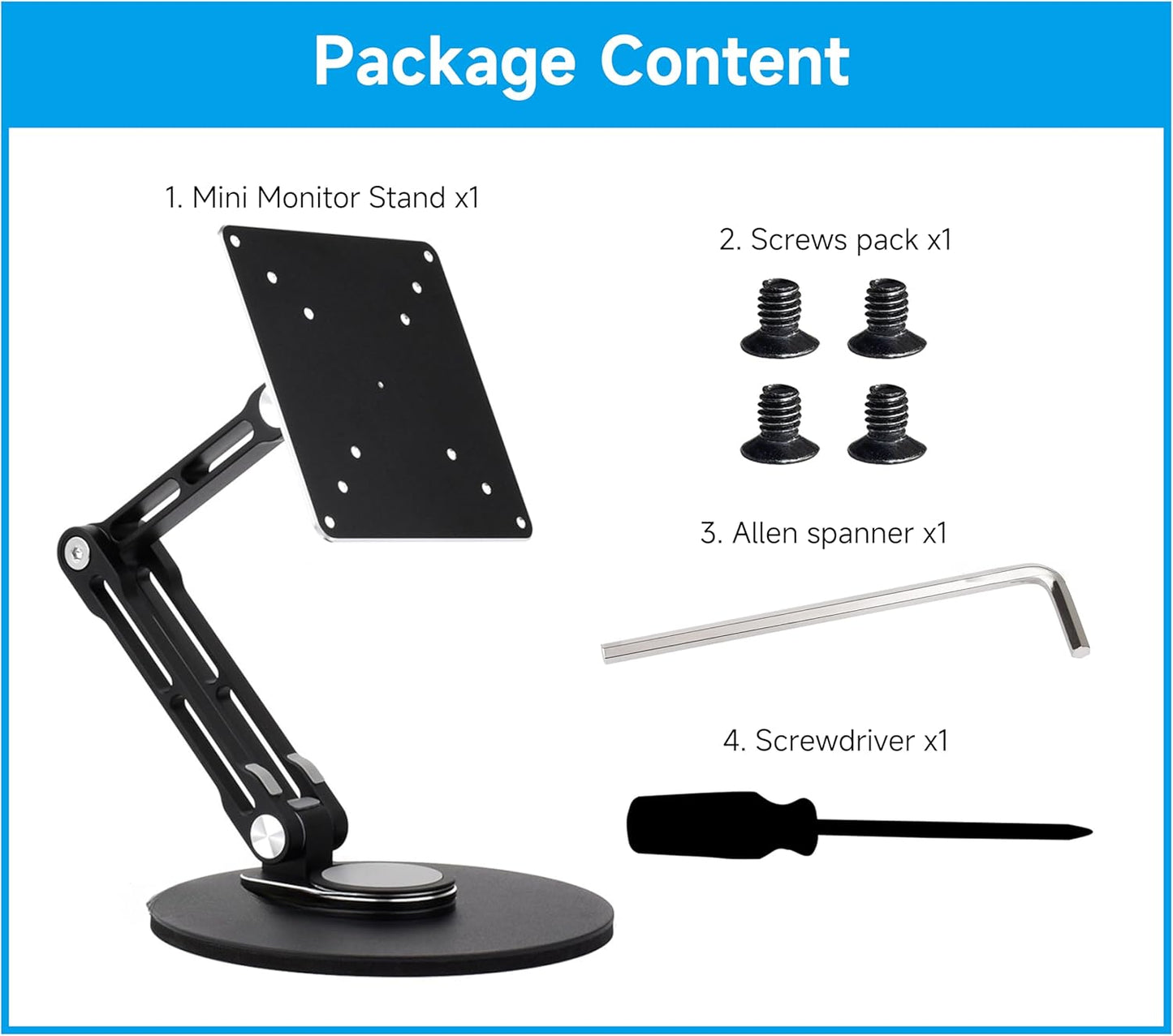 UeeKKoo 19inch, 50 50/75 75/100 100 (mm) VESA Portable Monitor Stand, Compatible with Monitors Up to Supports x x x