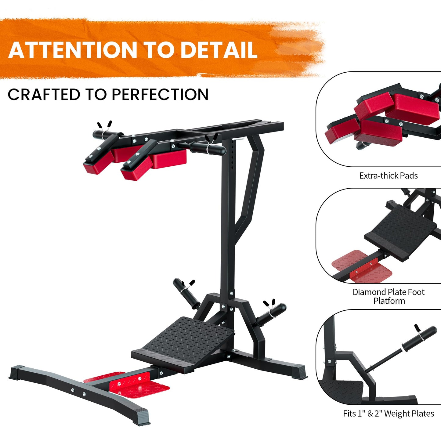 VIVITORY Leverage Squat Calf Raise Machine, Lower Body Training, Hack Squat Machine and Leg Press Machine, Weight Training Home Workout Equipment