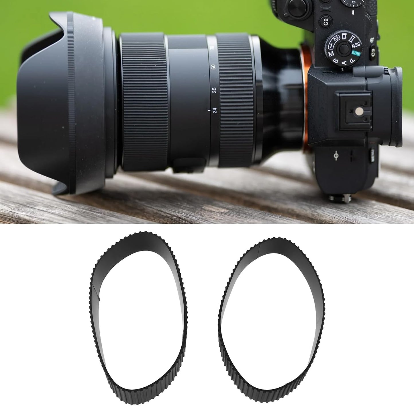 1 Set 24-70mm F/2.8 Camera Lens Zoom and Focusing Rubber Rings Compatible with Sigma DG DN Art