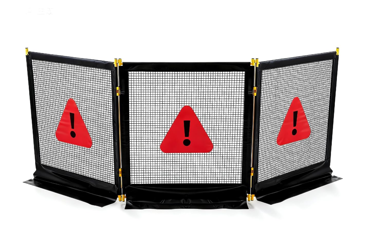 Heavy-Duty 3-Section Debris Containment Mesh Barriers - Portable Safety Barrier with Nylon Coated Mesh & Metal Frame for Controlling Chips, Grinding, Stumps, Brush