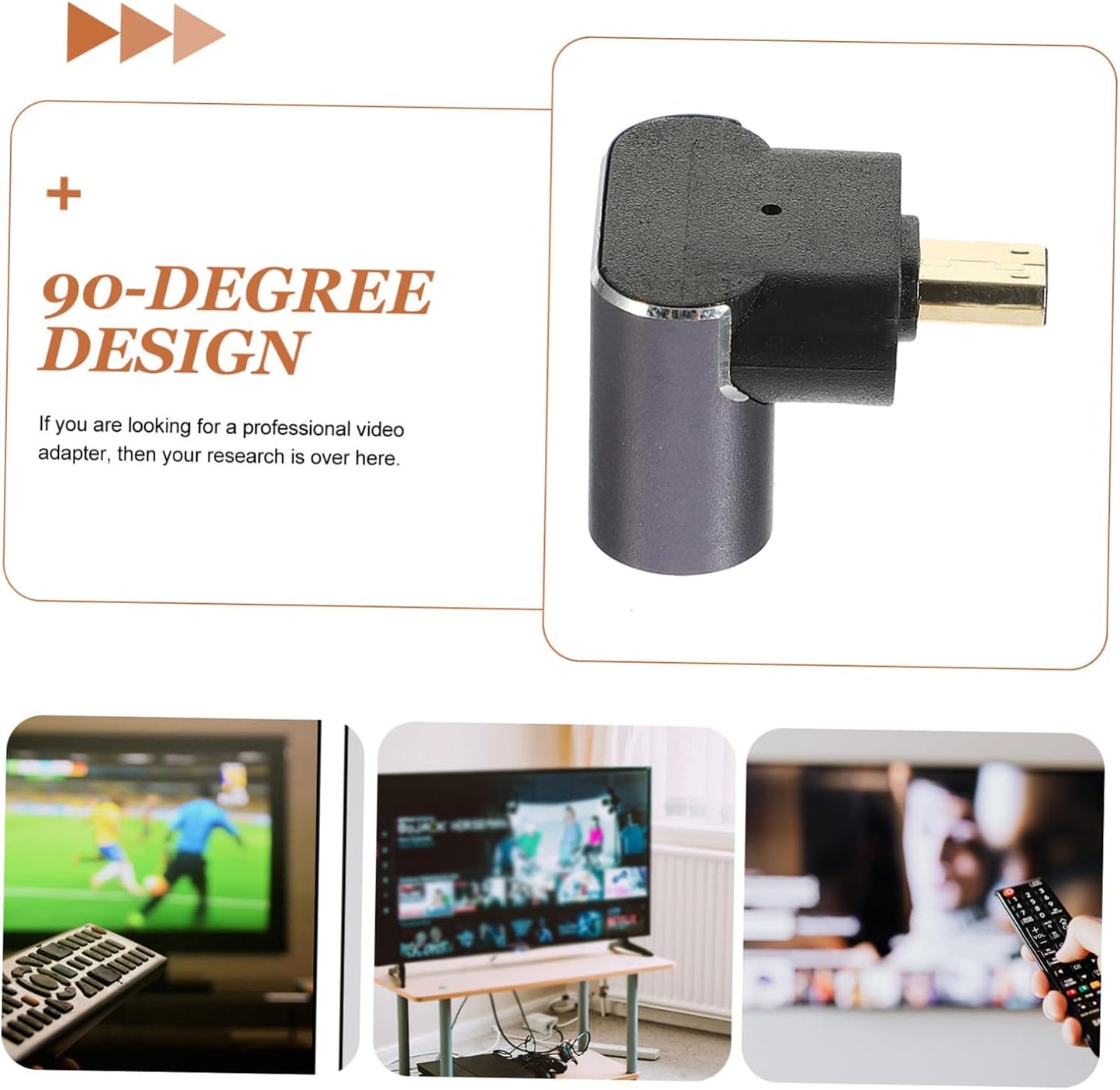 Veemoon Video Connector Adapter for Laptop and Projector Female to Male Angled Converter Space-Saving Design for Signal