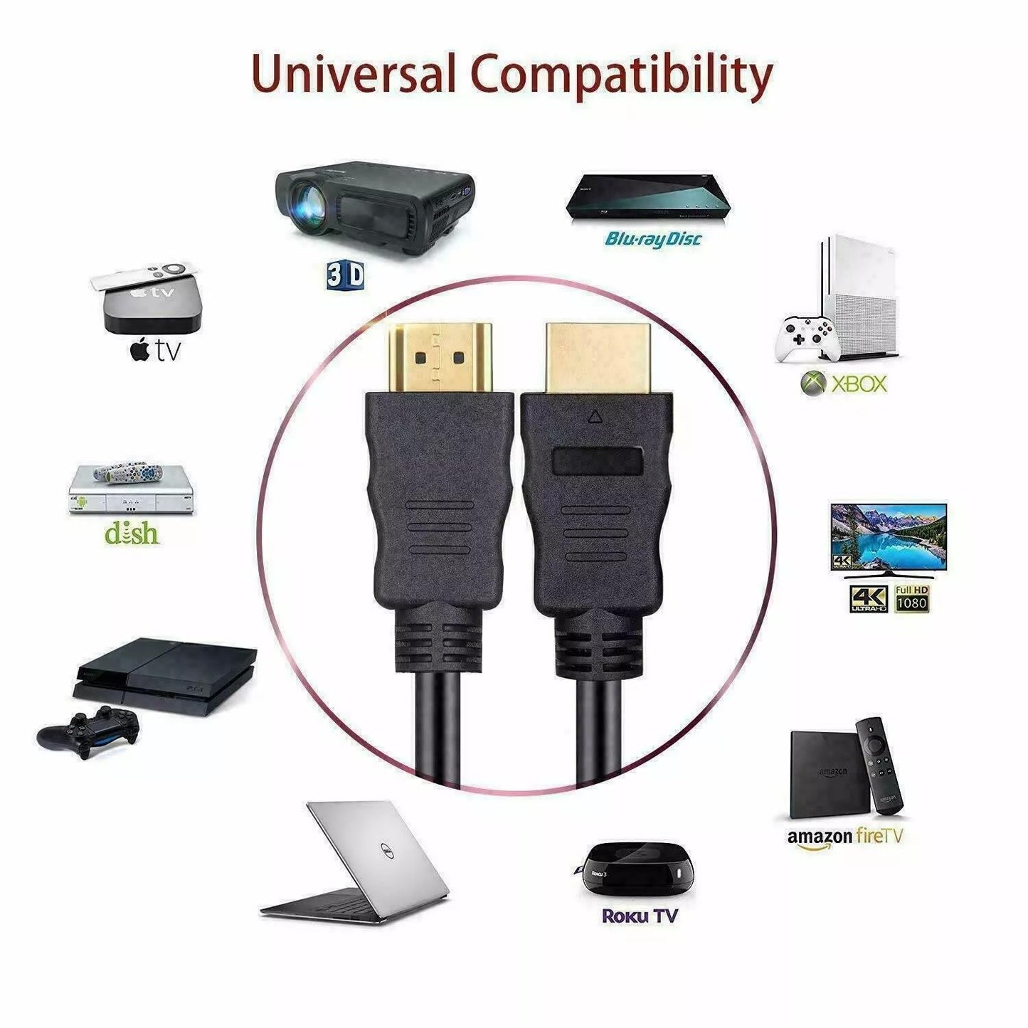 Musstad M2 M2 MP200-01 HDMI Cable Audio Video AV to HD TV HDTV Cord for AAXA LED Micro Pico Portable Projector