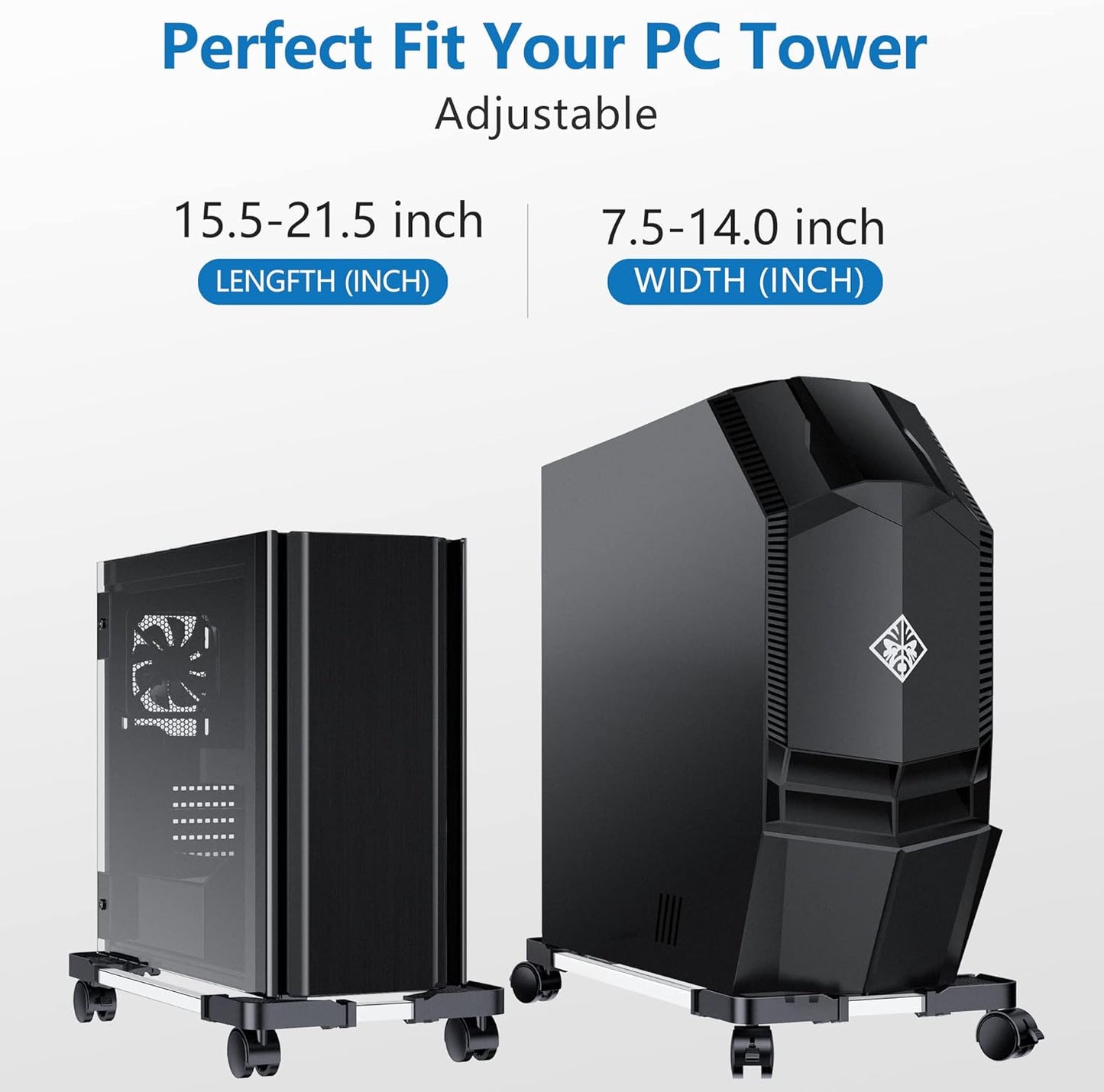 LABOBOLE Computer Tower Stand - Adjustable PC Stand for Most Desktop Towers - Elevate and Organize Your Desktop