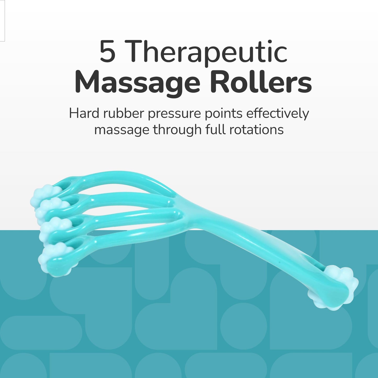 BioSwiss Claw Massage Roller, Handheld Muscle Massager with 5 Rotating Heads for Back, Legs, and Shoulder