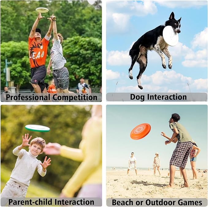 Sports Flying Disc - Compeition Flying Discs for Beach, Backyard, Lawn, Park, Camping and More - Great for All Ages Outdoor Flying Disc Training