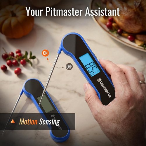 Instant Read Meat Thermometer - Skiennix Digital Food Thermometer with ±0.5℉ Precision | Ideal for Cooking, BBQ, and Gifts - Blue