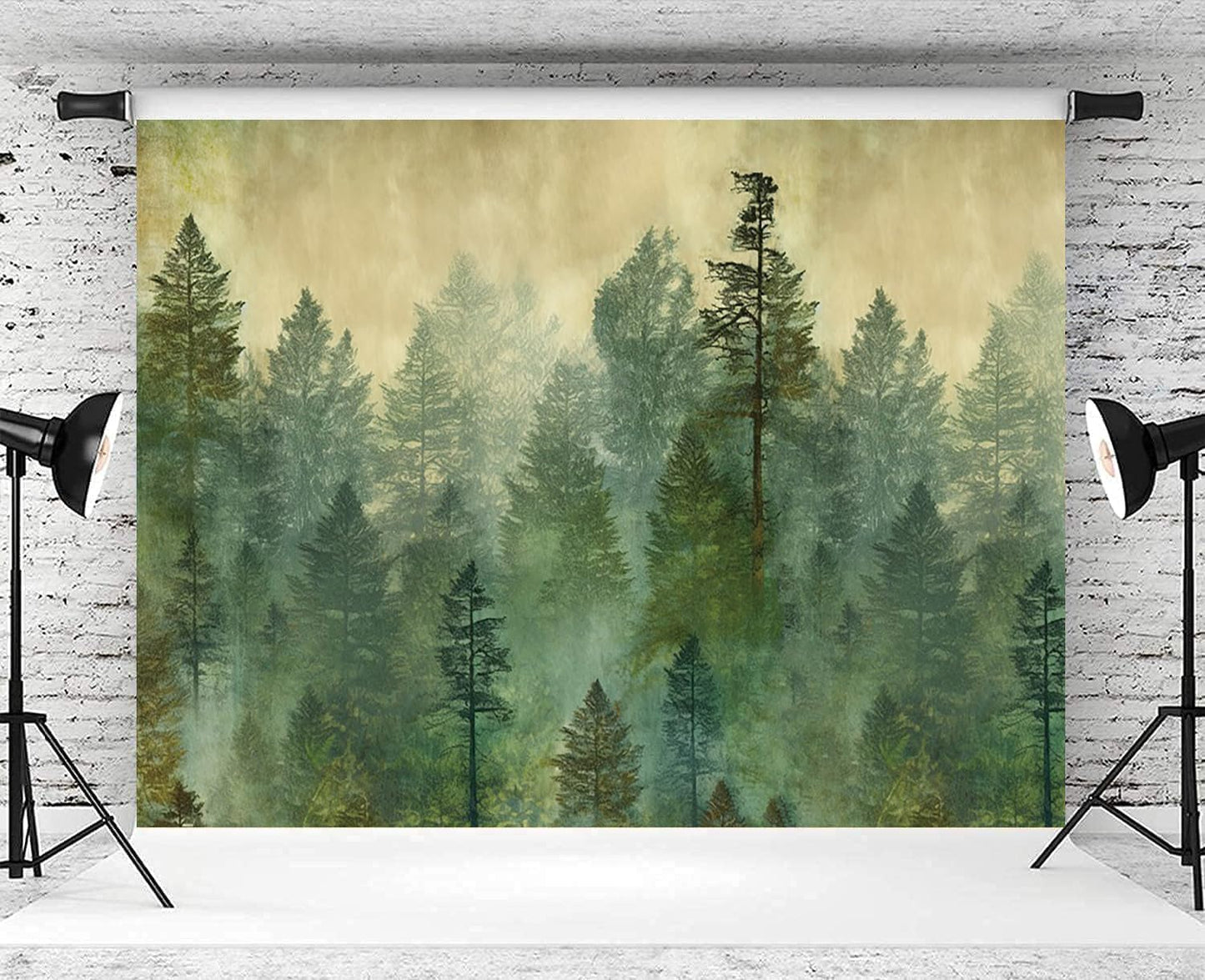 Tranhiafe 9x6ft Oil Painting Forest Backdrop Nature Watercolor Tree Photography Background Kids Birthday Newborn Baby