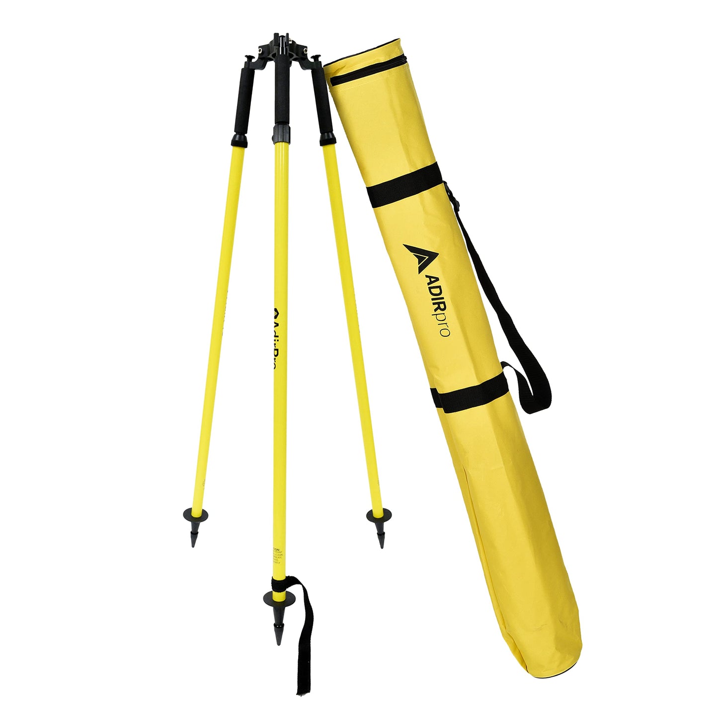 AdirPro Prism Pole Tripod – Aluminum Range Pole Tripod – Use for Survey Pole, Rover Rod, GPS Pole, Leveling Staff – GNSS RTK Rod Stand - Survey Equipment for Total Station Surveying (Yellow)