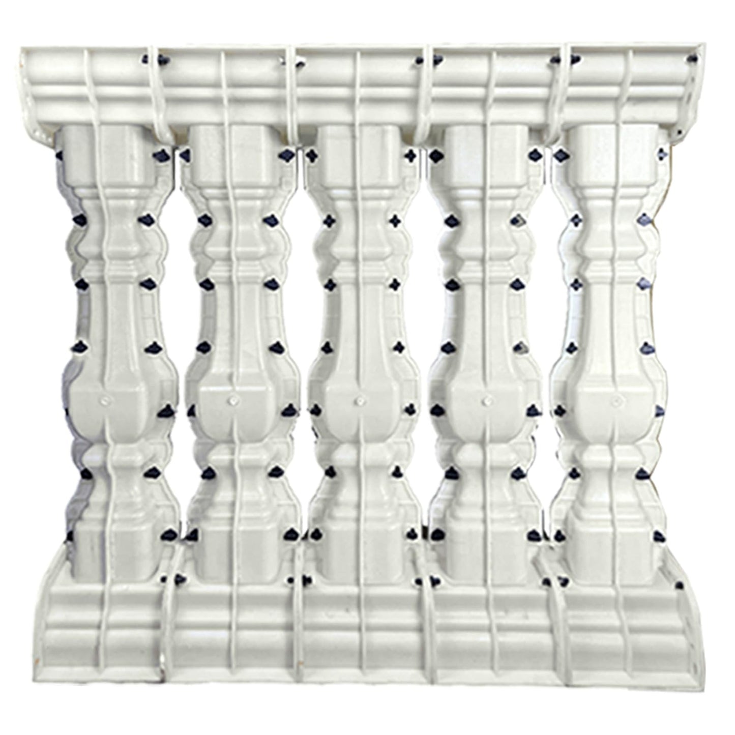 DIYUNIMOULD 5PCS 35.4Inch Height Upgraded Thickened Reusable Concrete Balcony Casting Mold - Heavy Duty ABS Forms for Pillar Balustrade (Square Gourd)