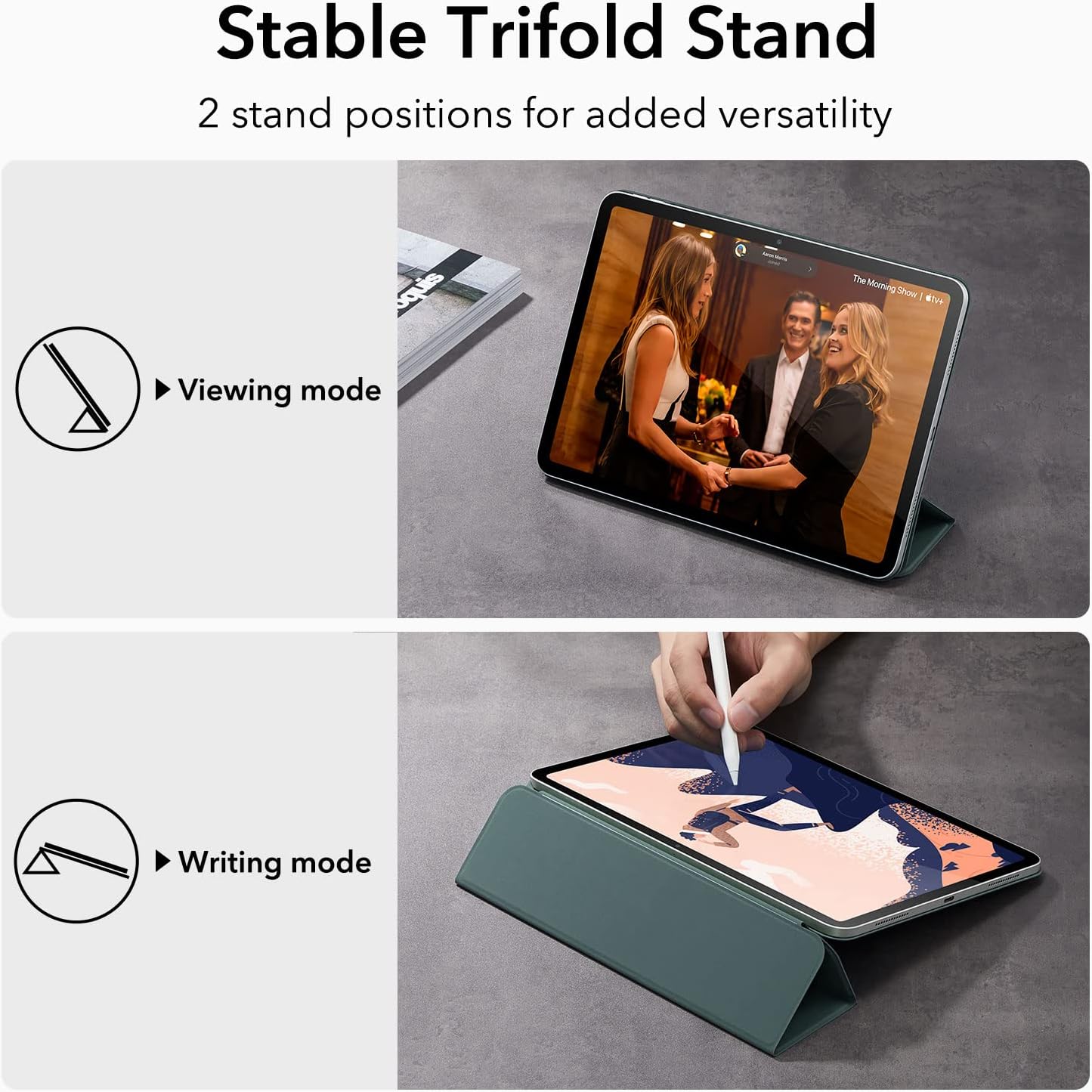 ESR iPad(A16) 11th/10th Case(2025/2022,10.9 Inch), for Generation Convenient Magnetic Attachment, Two-Way Trifold
